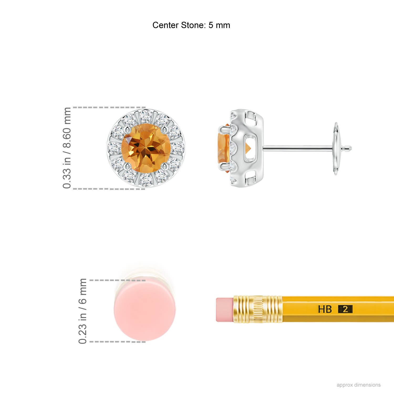 AA - Citrine / 1.19 CT / 14 KT White Gold