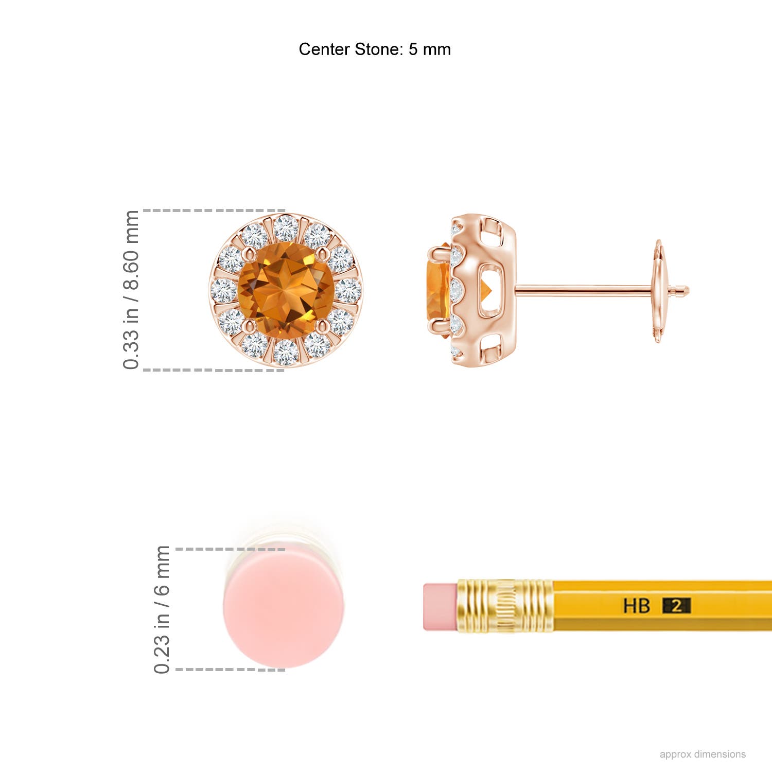 AAA - Citrine / 1.19 CT / 14 KT Rose Gold