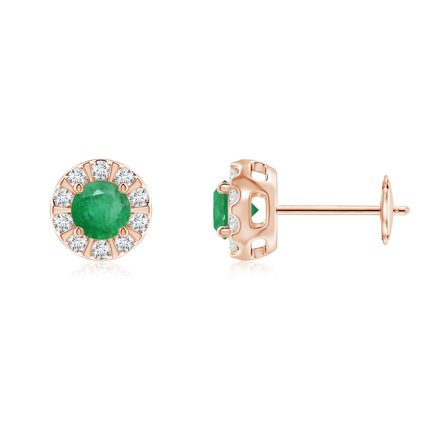 A - Emerald / 0.68 CT / 14 KT Rose Gold