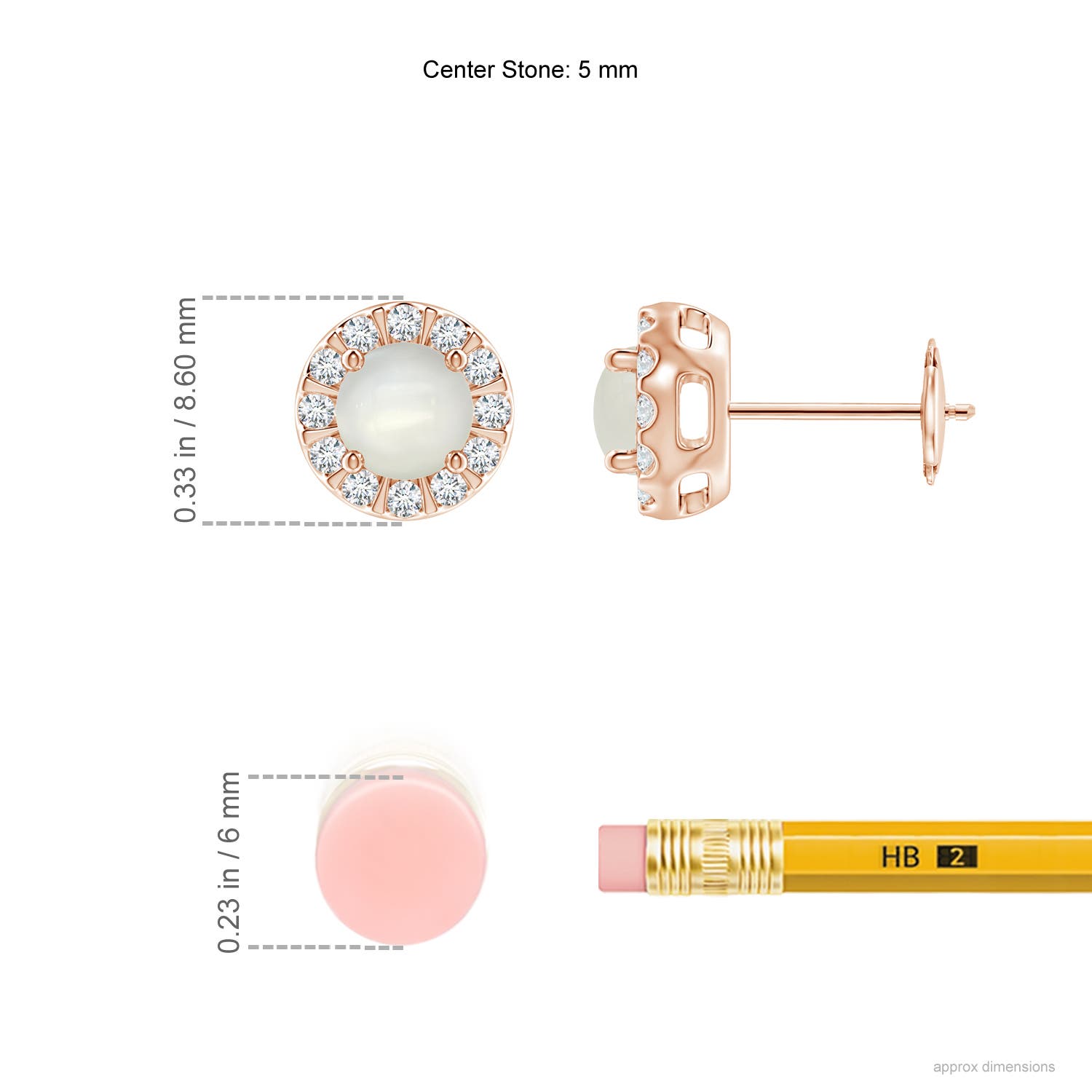 AAAA - Moonstone / 1.19 CT / 14 KT Rose Gold