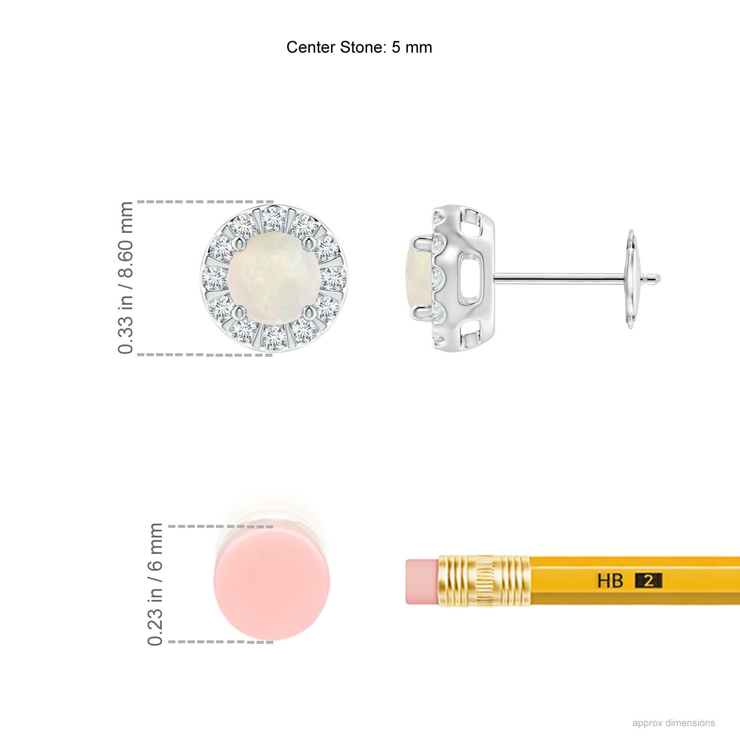 A - Opal / 0.95 CT / 14 KT White Gold