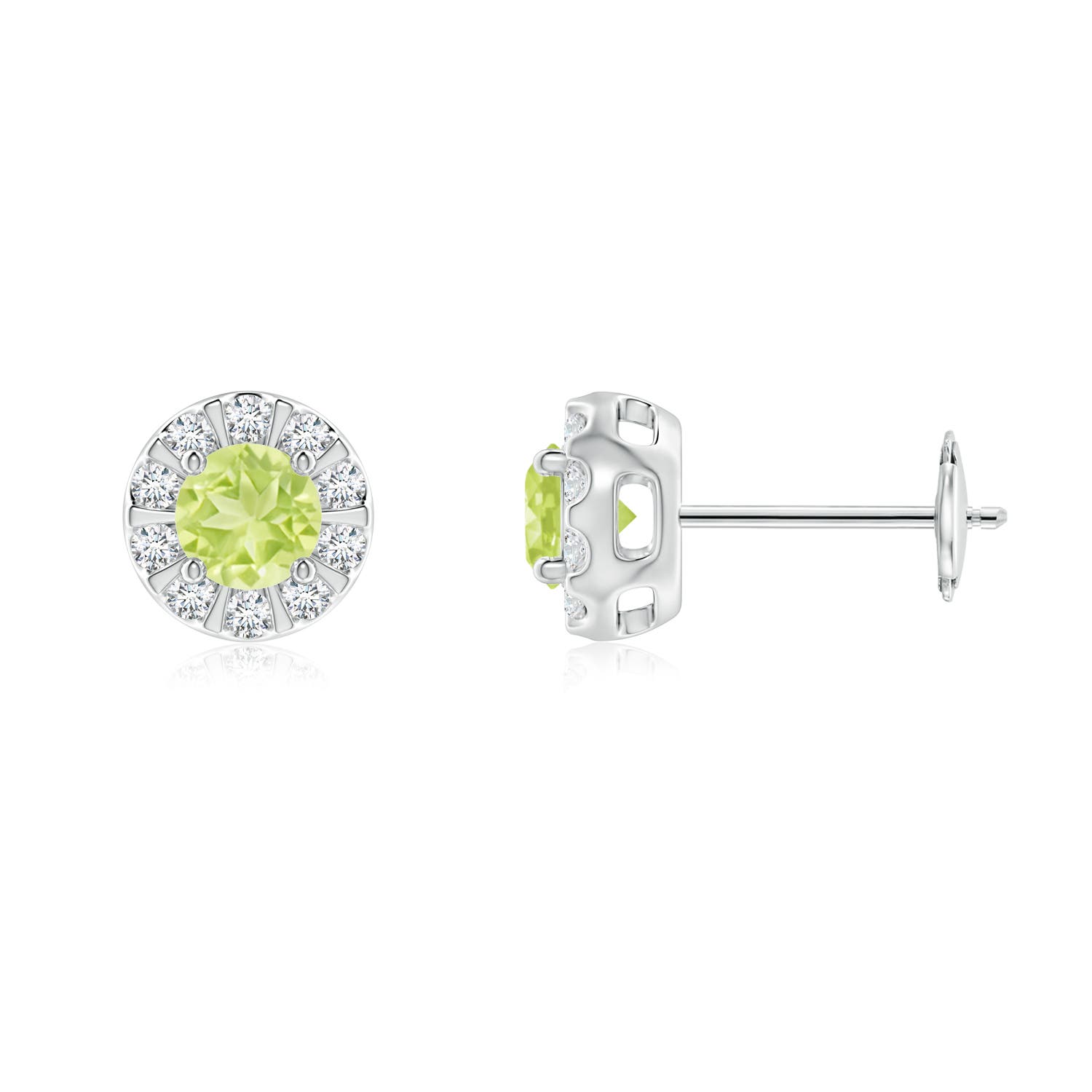 A - Peridot / 0.8 CT / 14 KT White Gold