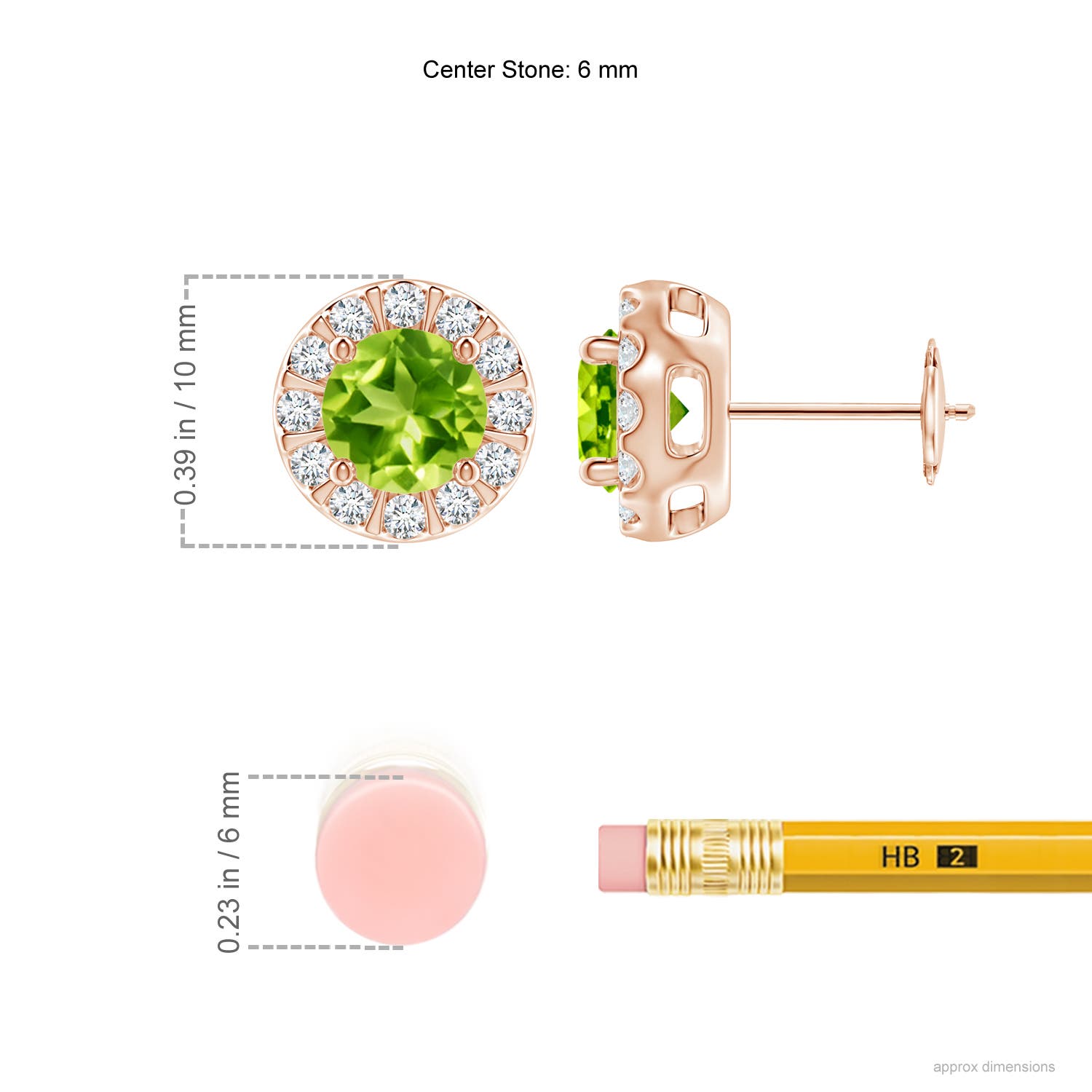 AAA - Peridot / 2.33 CT / 14 KT Rose Gold