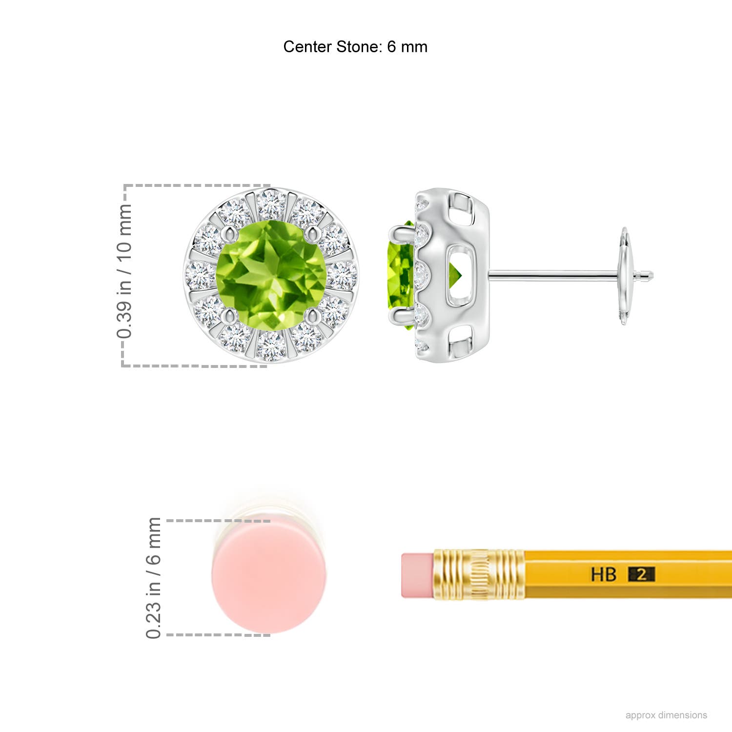 AAA - Peridot / 2.33 CT / 14 KT White Gold