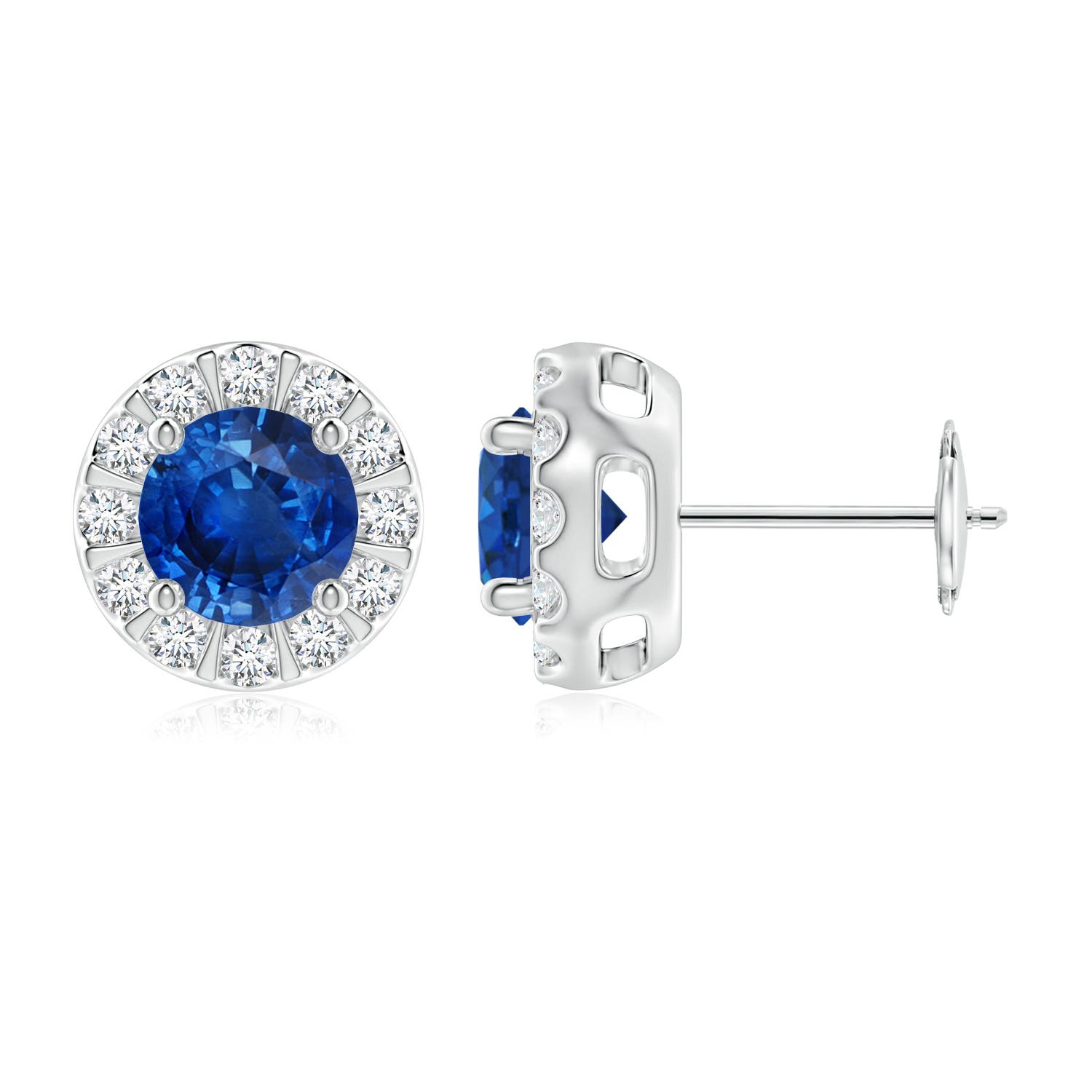 AAA - Blue Sapphire / 2.43 CT / 14 KT White Gold