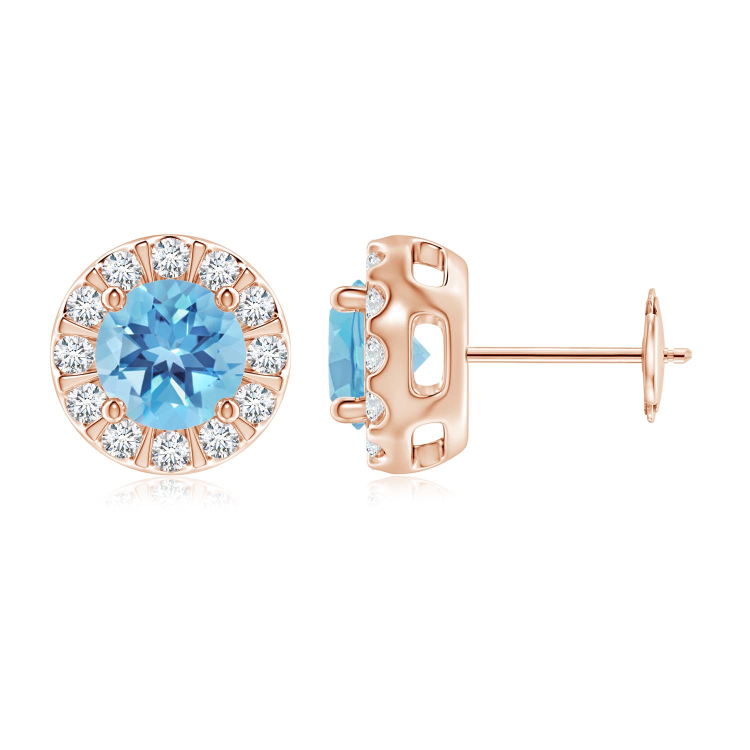 A - Swiss Blue Topaz / 2.33 CT / 14 KT Rose Gold