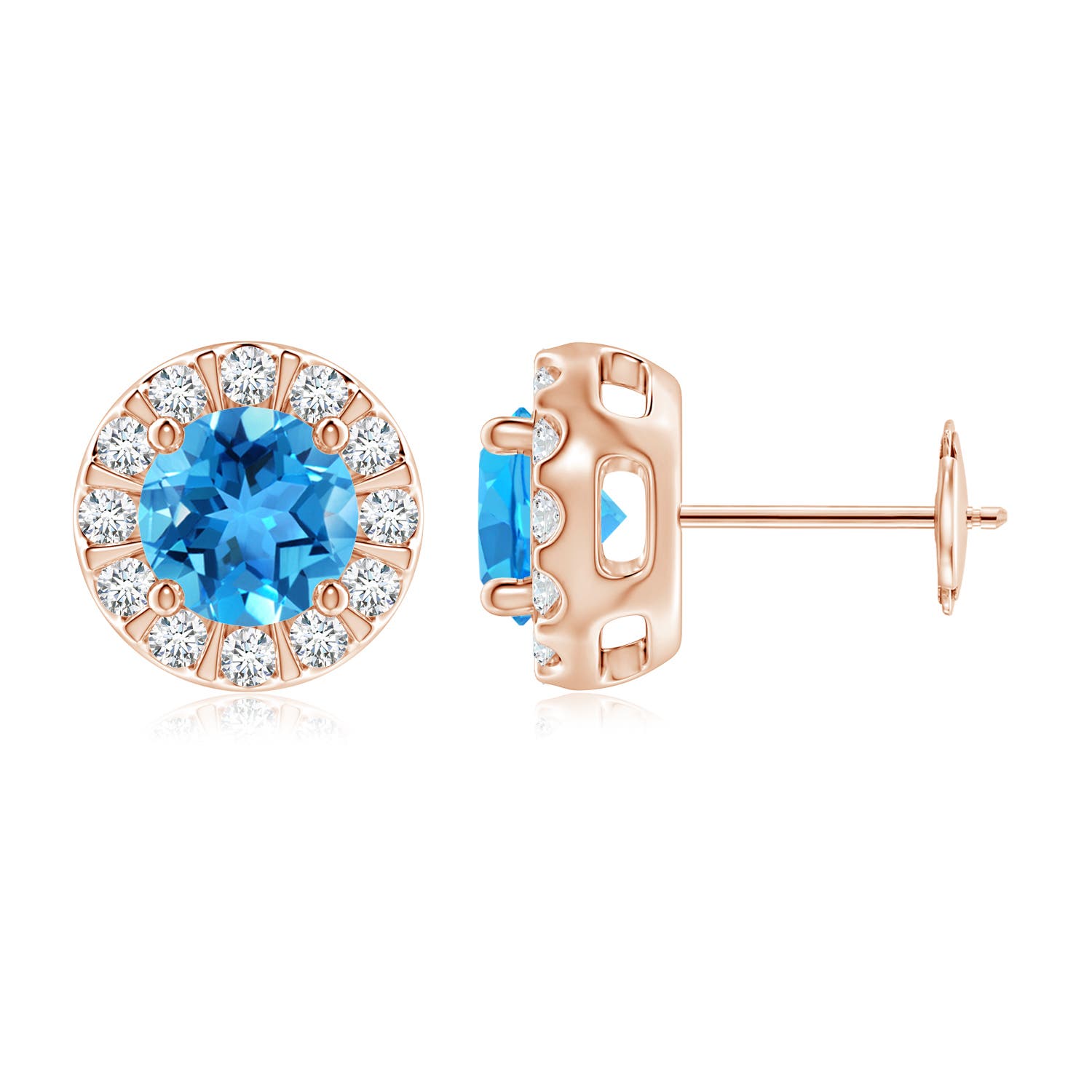 AAA - Swiss Blue Topaz / 2.33 CT / 14 KT Rose Gold