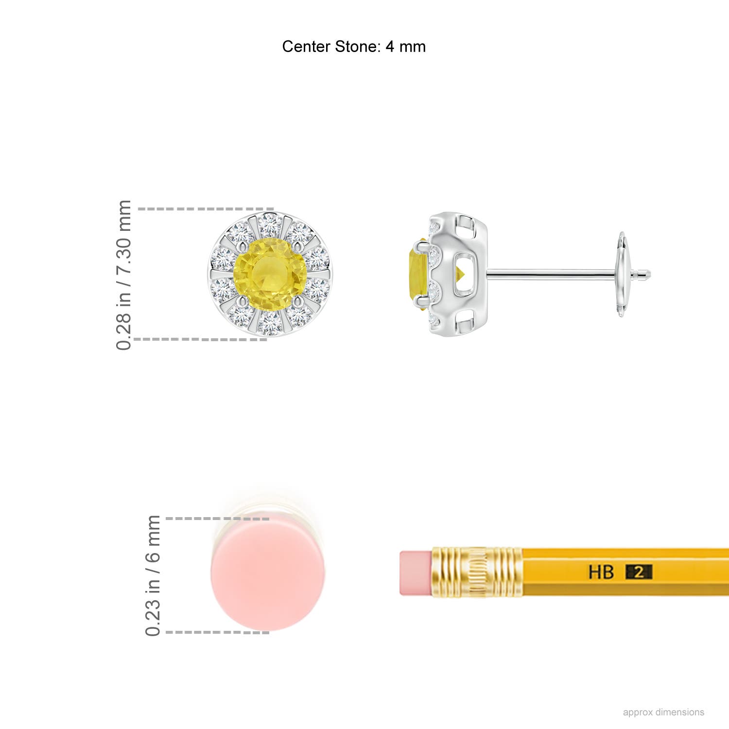 A - Yellow Sapphire / 0.74 CT / 14 KT White Gold