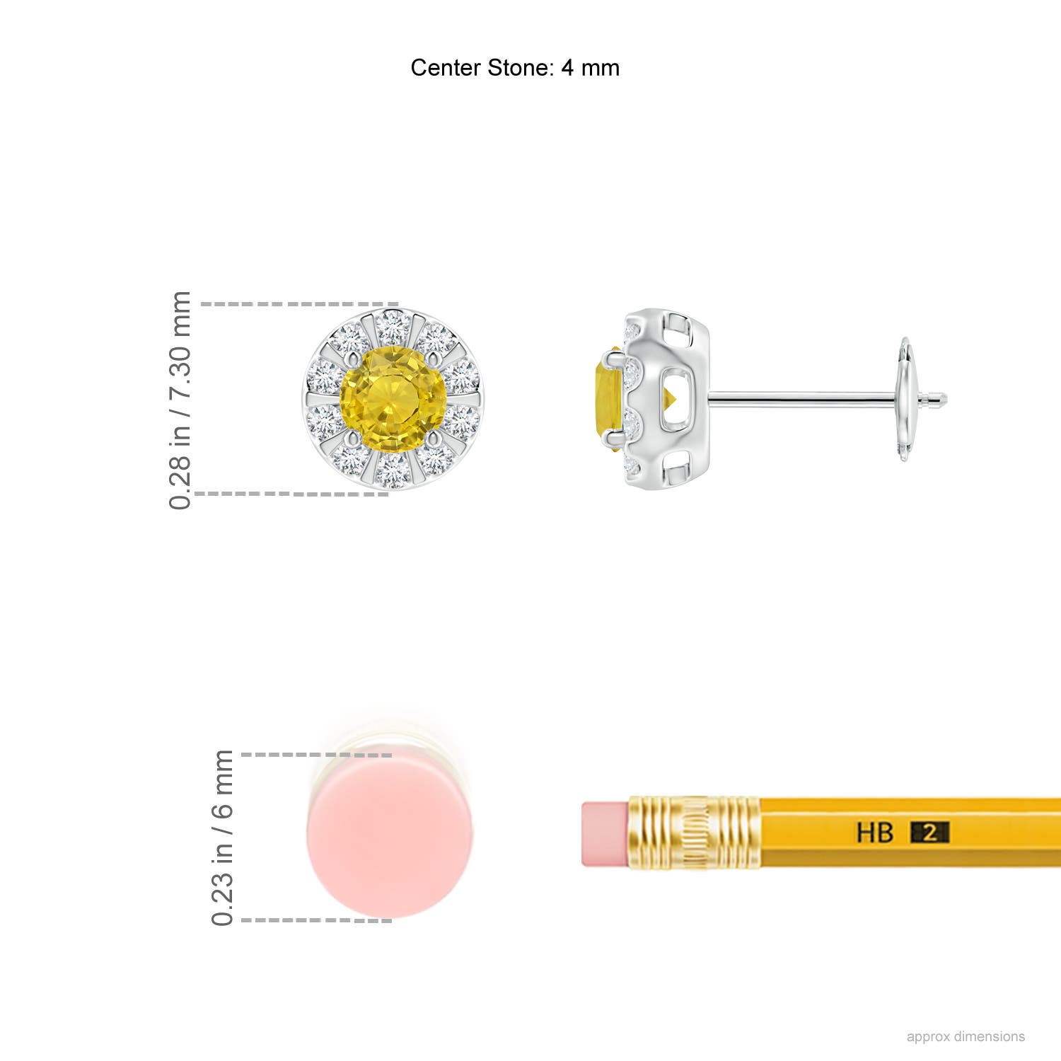 AAA - Yellow Sapphire / 0.74 CT / 14 KT White Gold