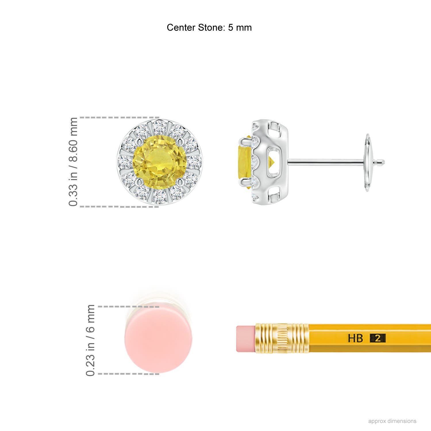 AA - Yellow Sapphire / 1.35 CT / 14 KT White Gold