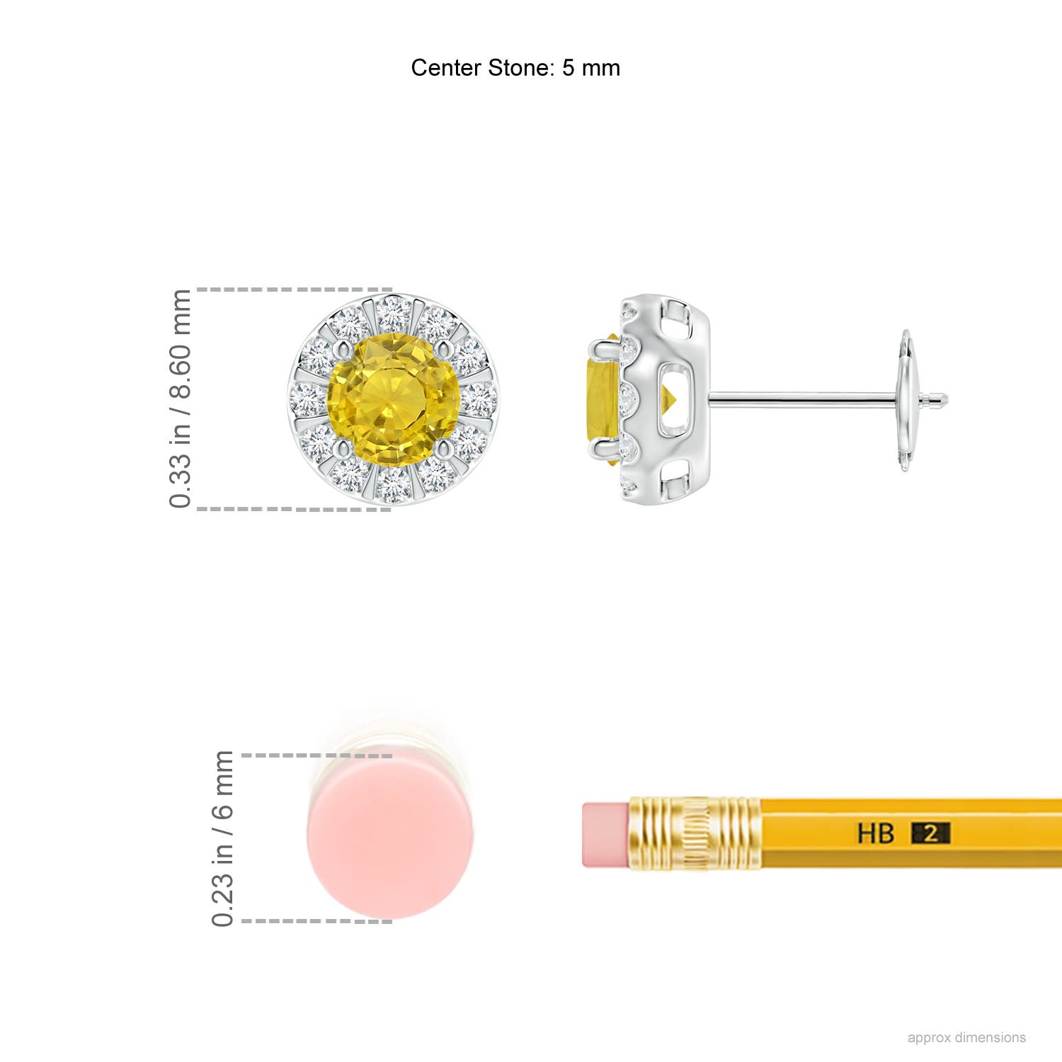 AAA - Yellow Sapphire / 1.35 CT / 14 KT White Gold