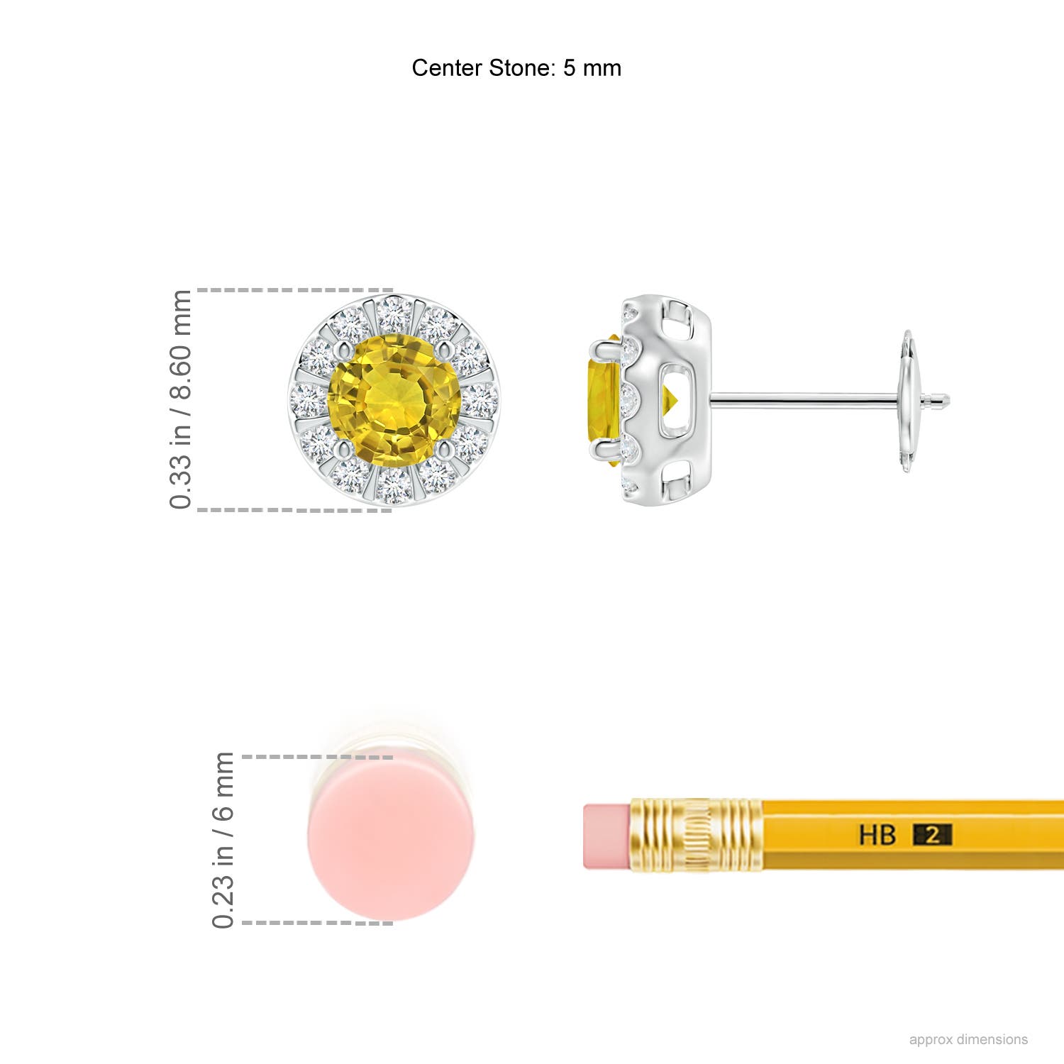 AAAA - Yellow Sapphire / 1.35 CT / 14 KT White Gold