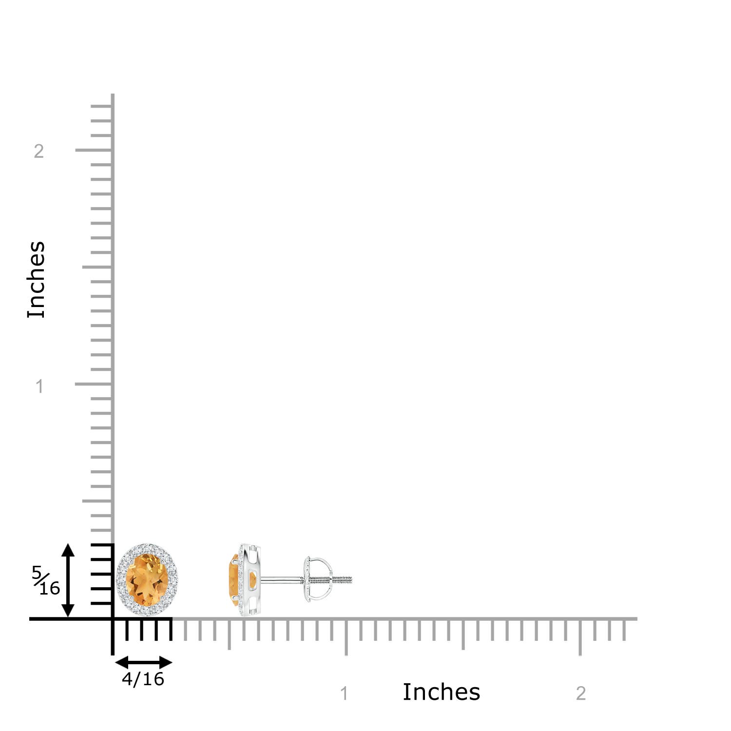 A - Citrine / 0.76 CT / 14 KT White Gold