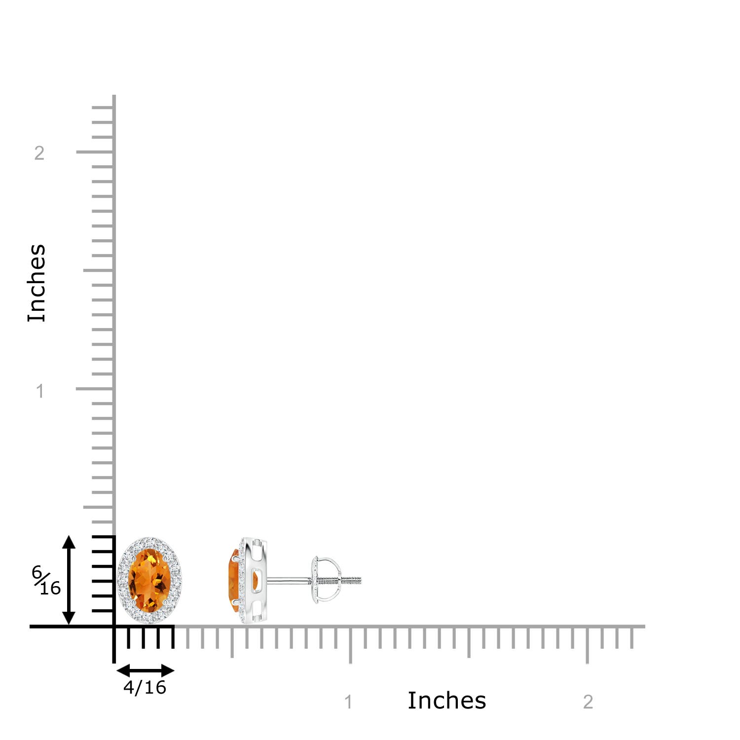 AAA - Citrine / 0.99 CT / 14 KT White Gold