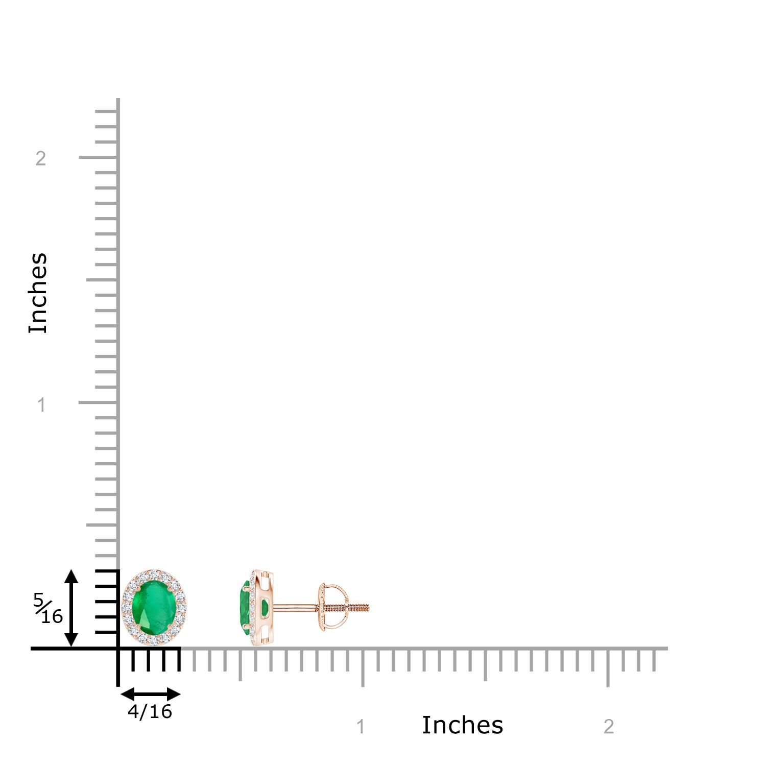 A - Emerald / 0.76 CT / 14 KT Rose Gold