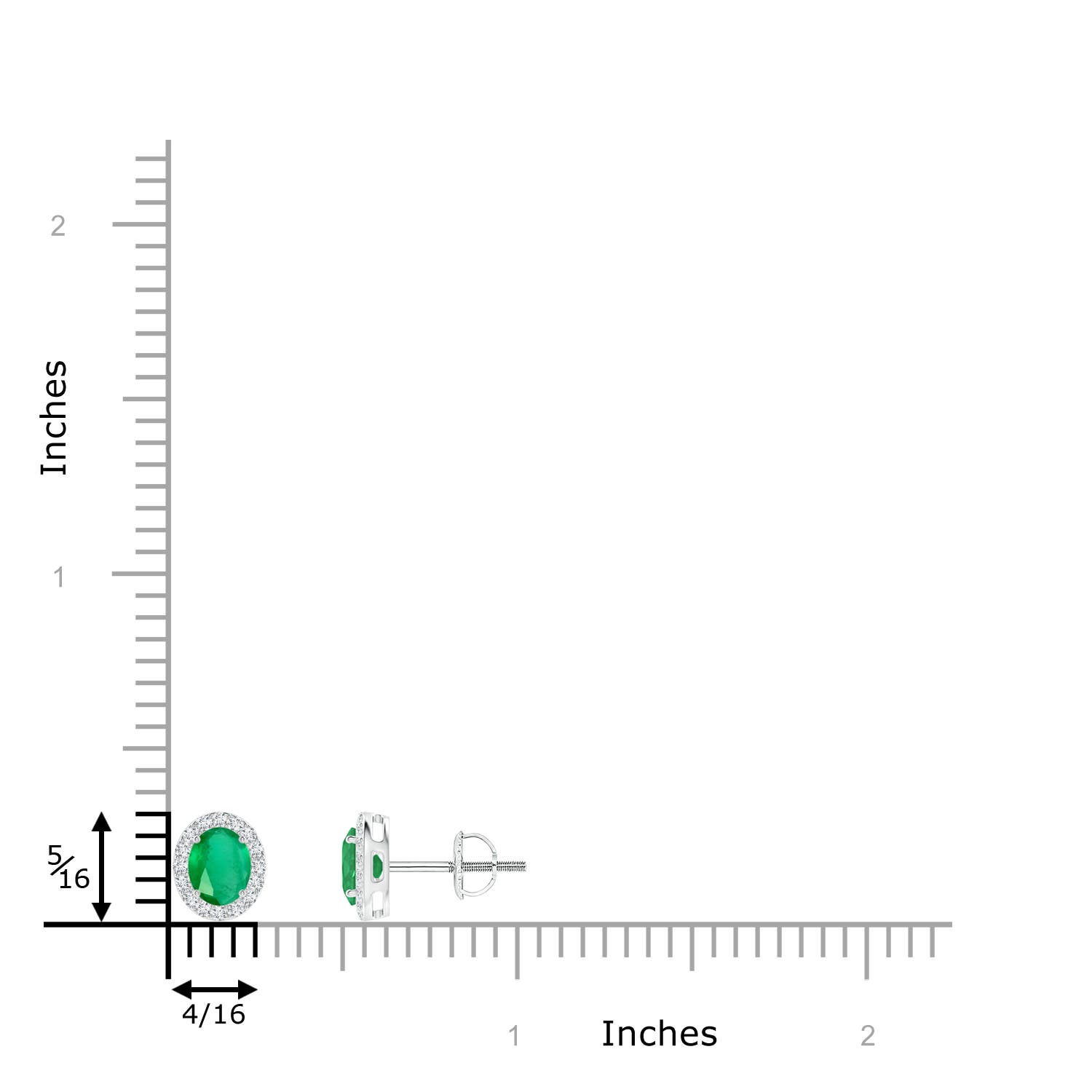 A - Emerald / 0.76 CT / 14 KT White Gold