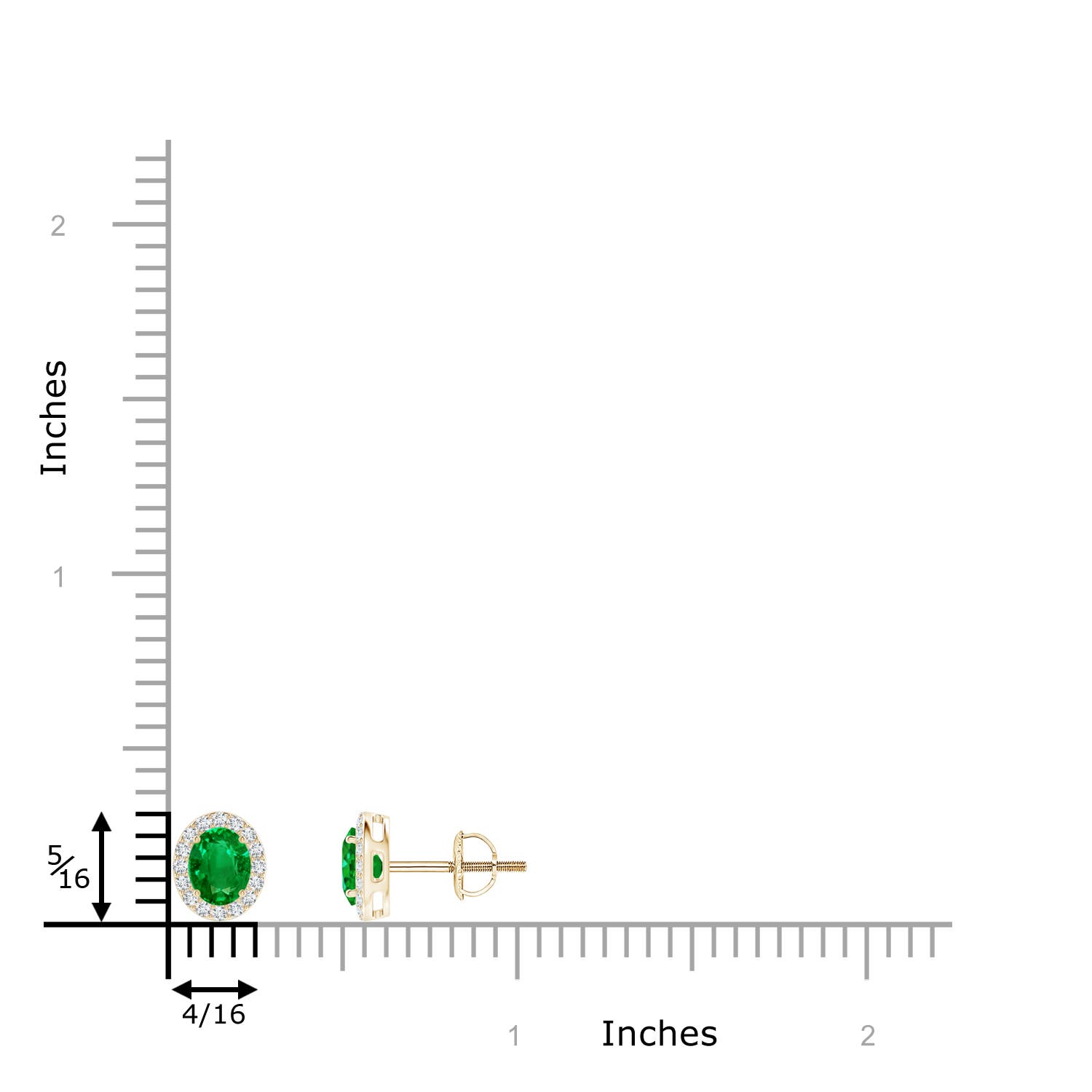 AAAA - Emerald / 0.76 CT / 14 KT Yellow Gold