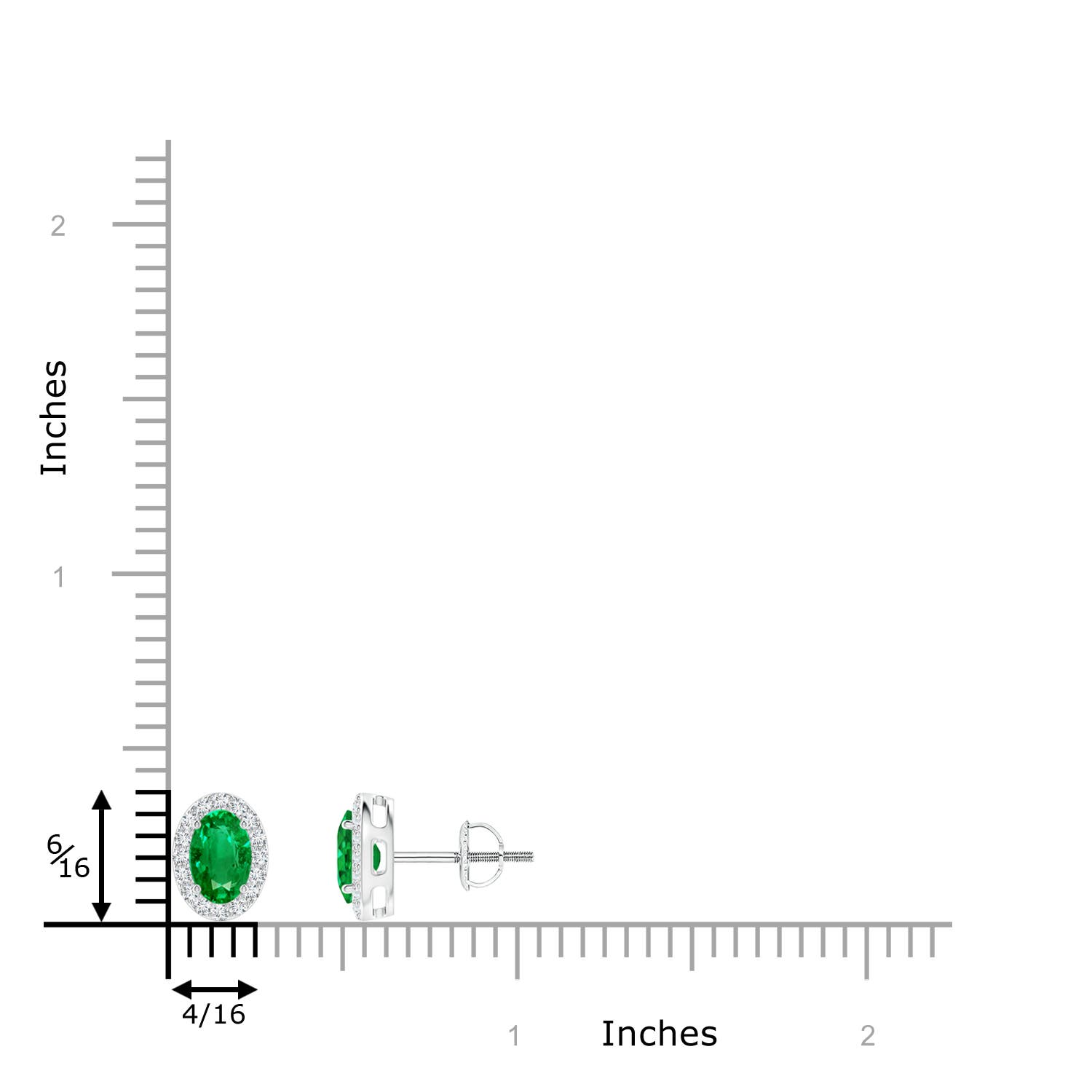 AAA - Emerald / 0.99 CT / 14 KT White Gold