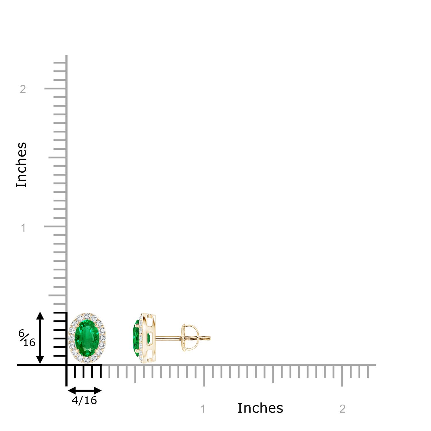 AAA - Emerald / 0.99 CT / 14 KT Yellow Gold