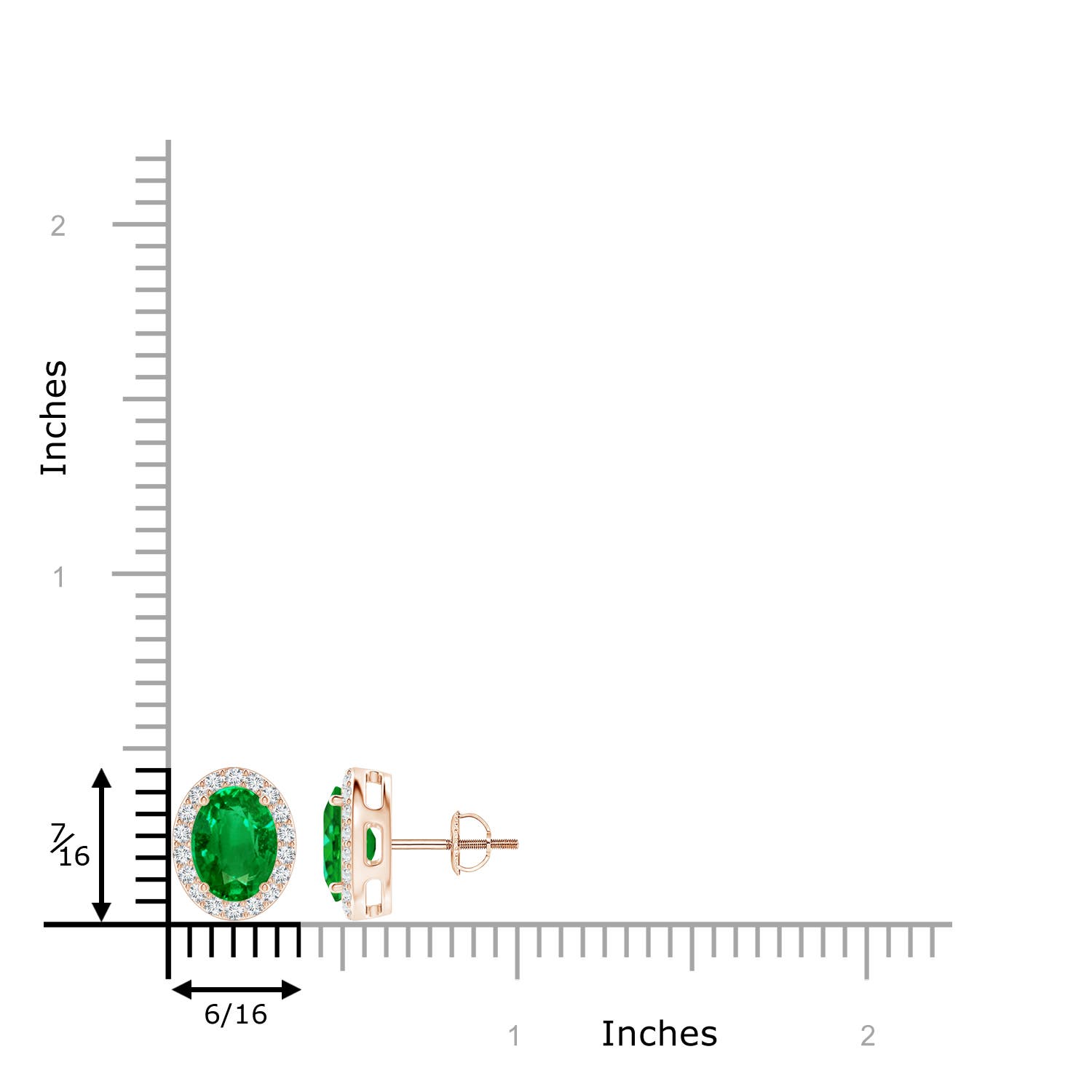 AAAA - Emerald / 2.56 CT / 14 KT Rose Gold