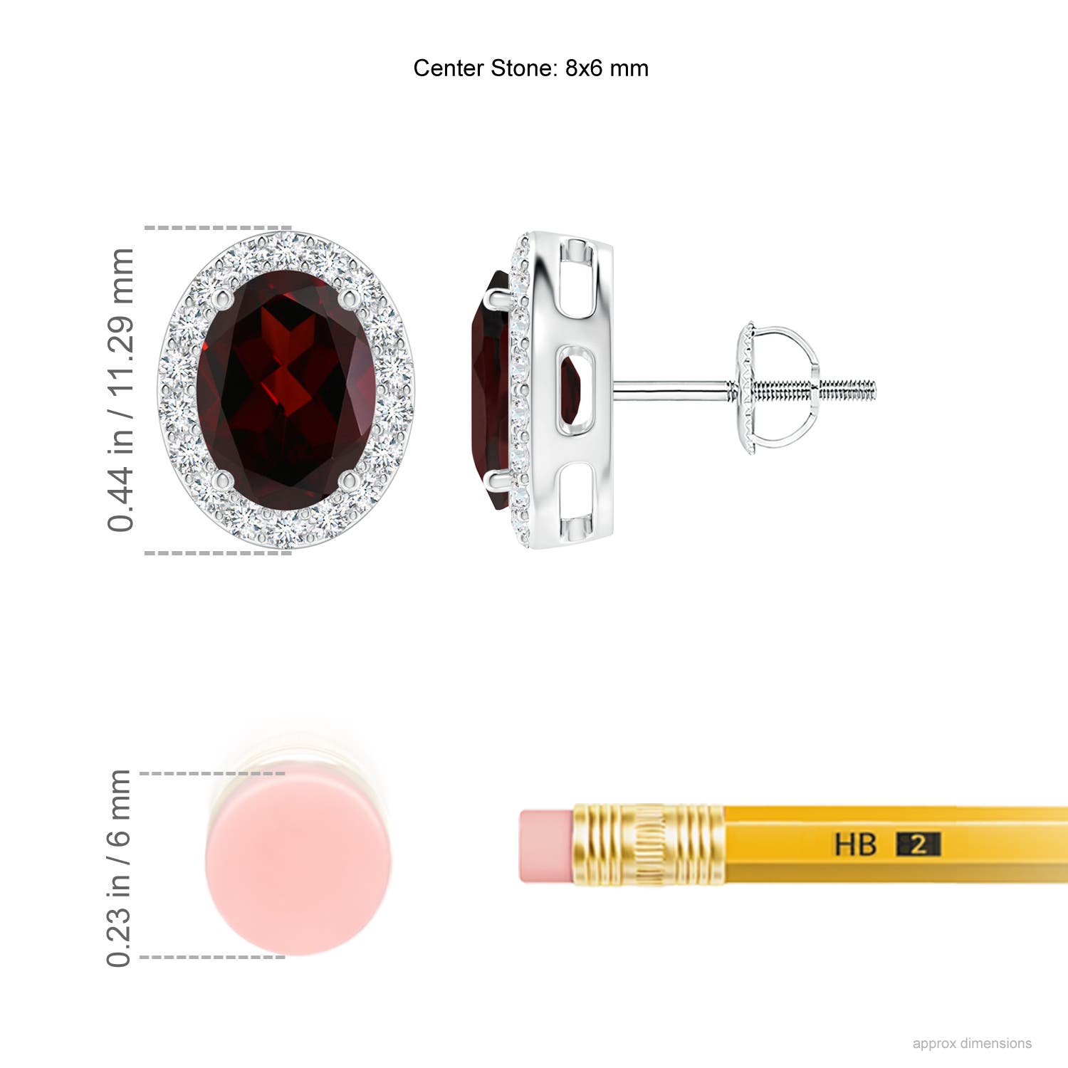 A - Garnet / 3.26 CT / 14 KT White Gold