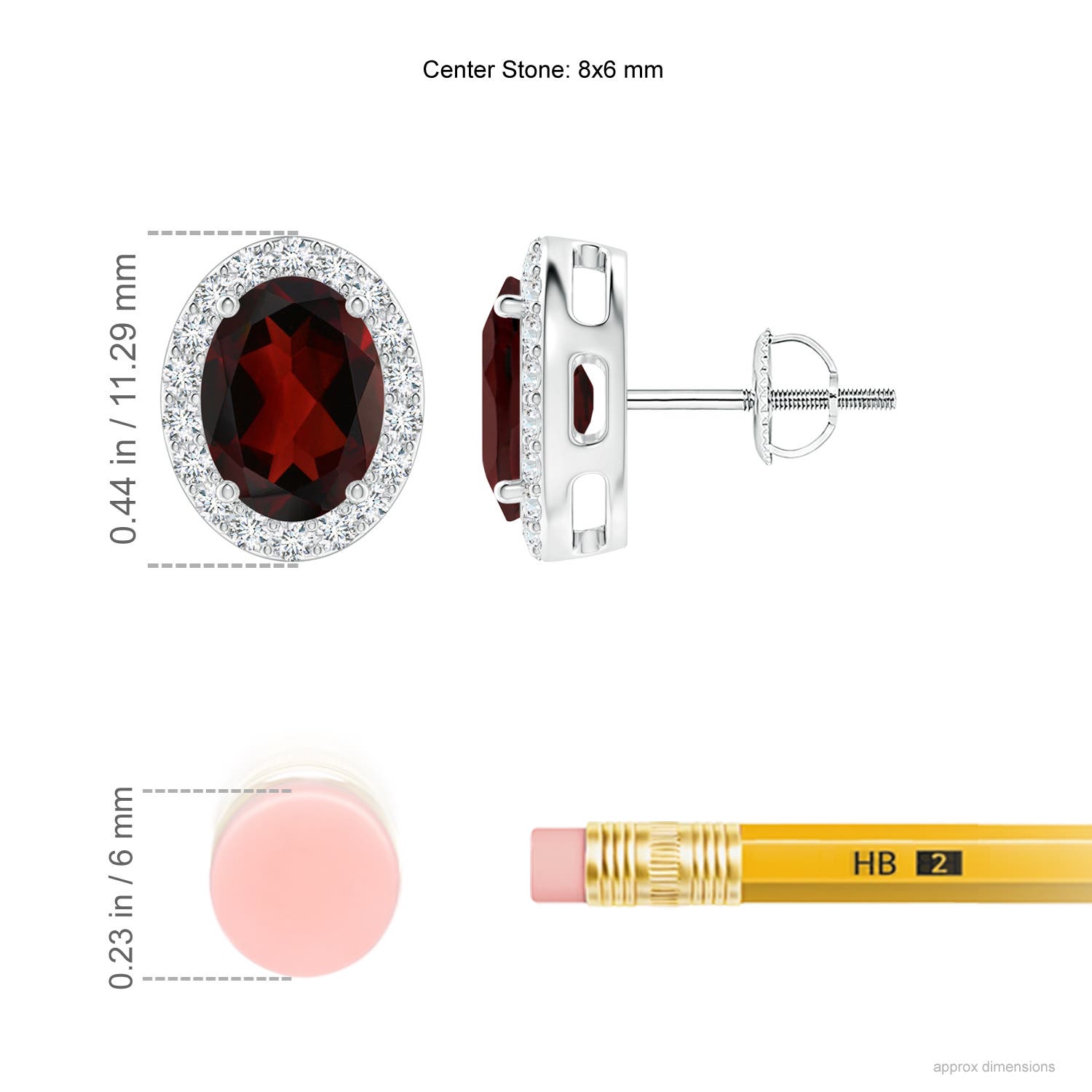 AA - Garnet / 3.26 CT / 14 KT White Gold