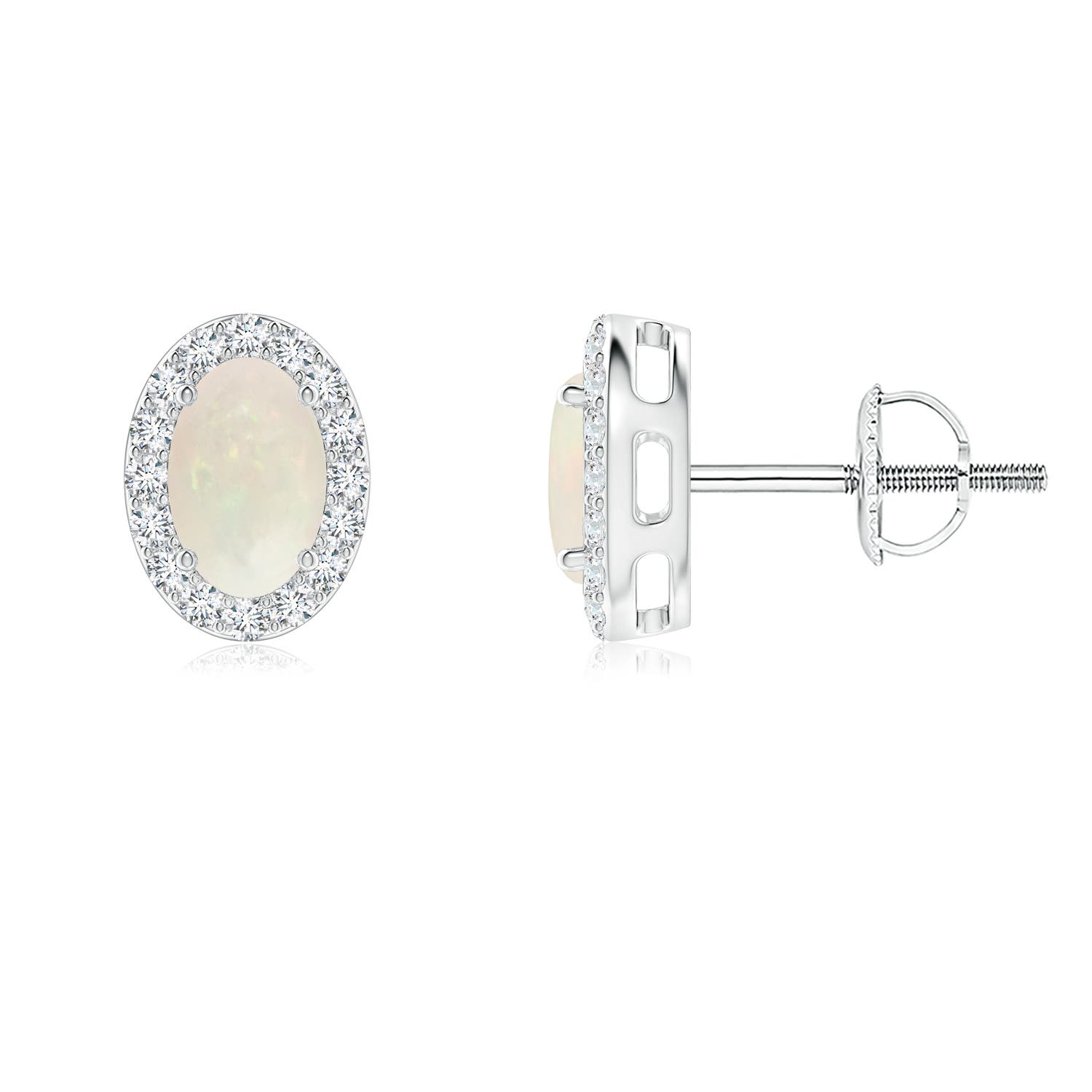 A - Opal / 0.75 CT / 14 KT White Gold