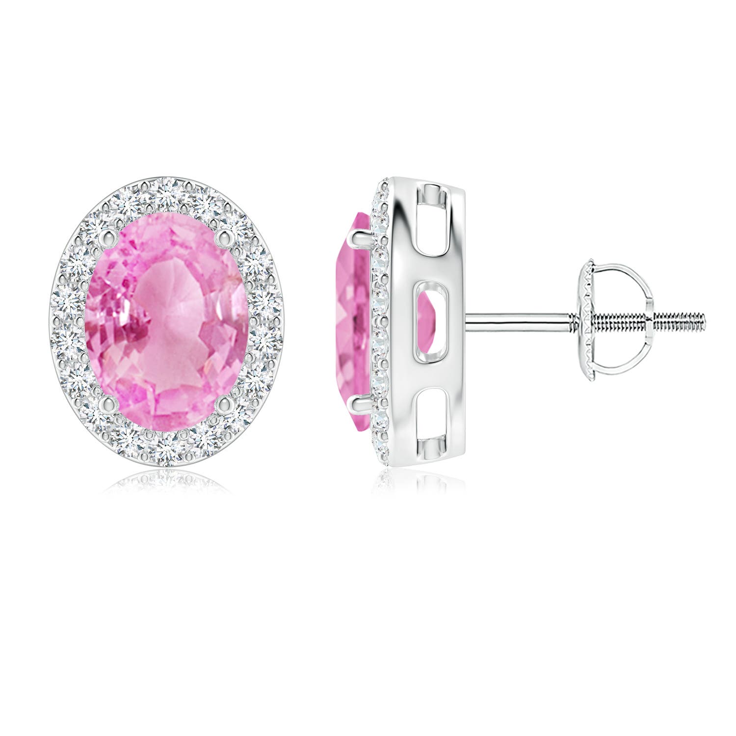 A - Pink Sapphire / 3.26 CT / 14 KT White Gold