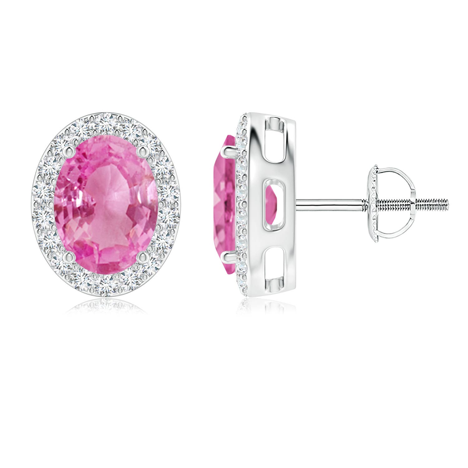 AA - Pink Sapphire / 3.26 CT / 14 KT White Gold