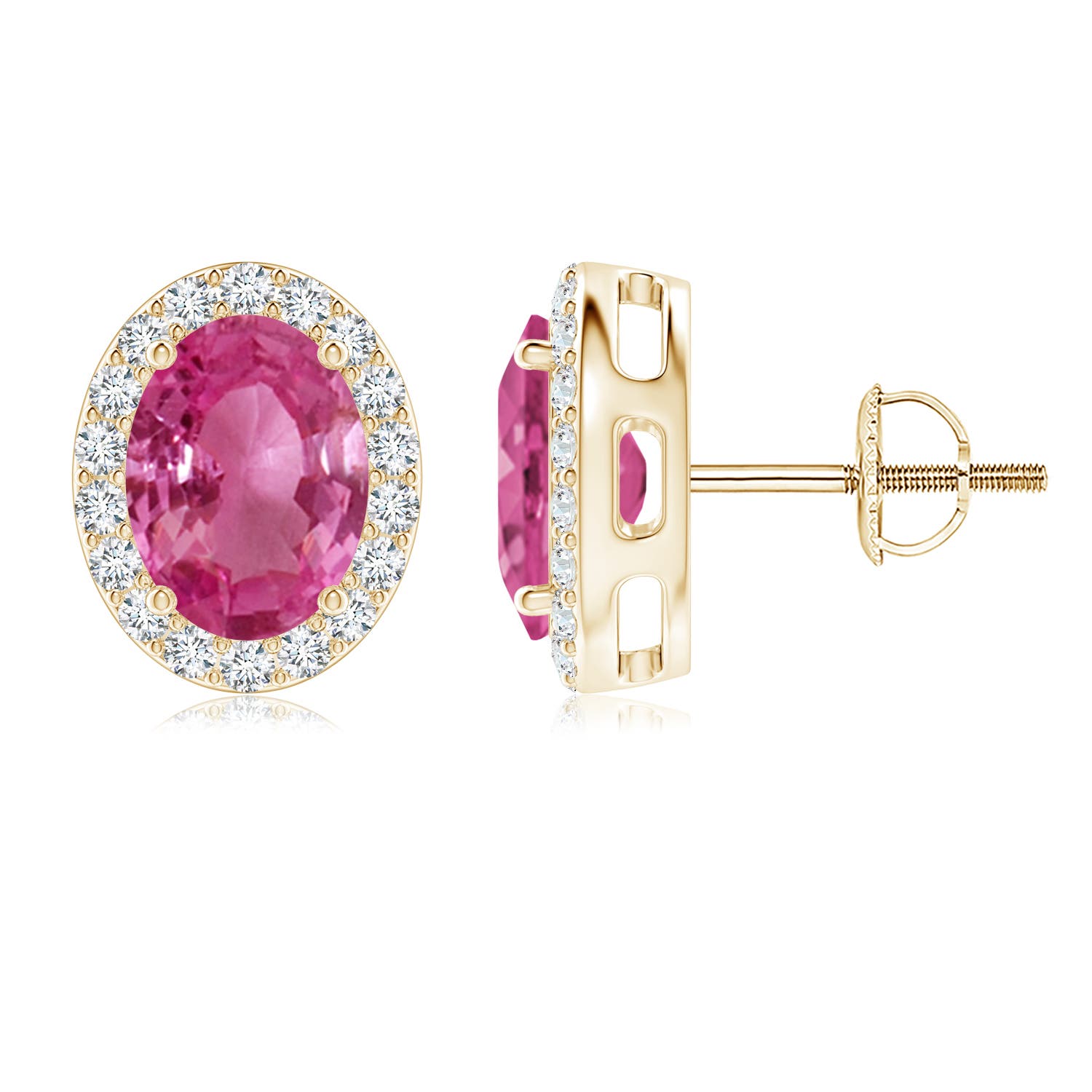 AAAA - Pink Sapphire / 3.26 CT / 14 KT Yellow Gold