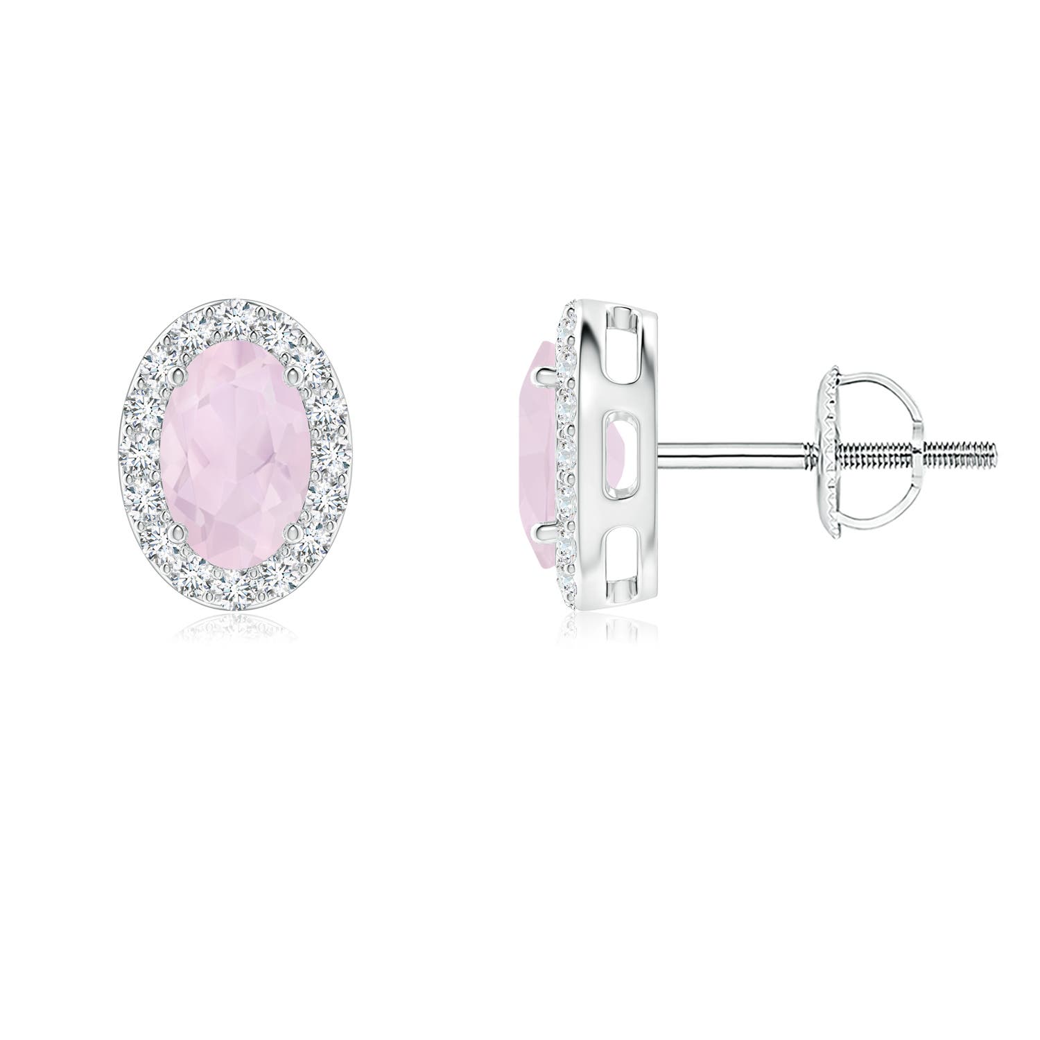 A - Rose Quartz / 0.95 CT / 14 KT White Gold