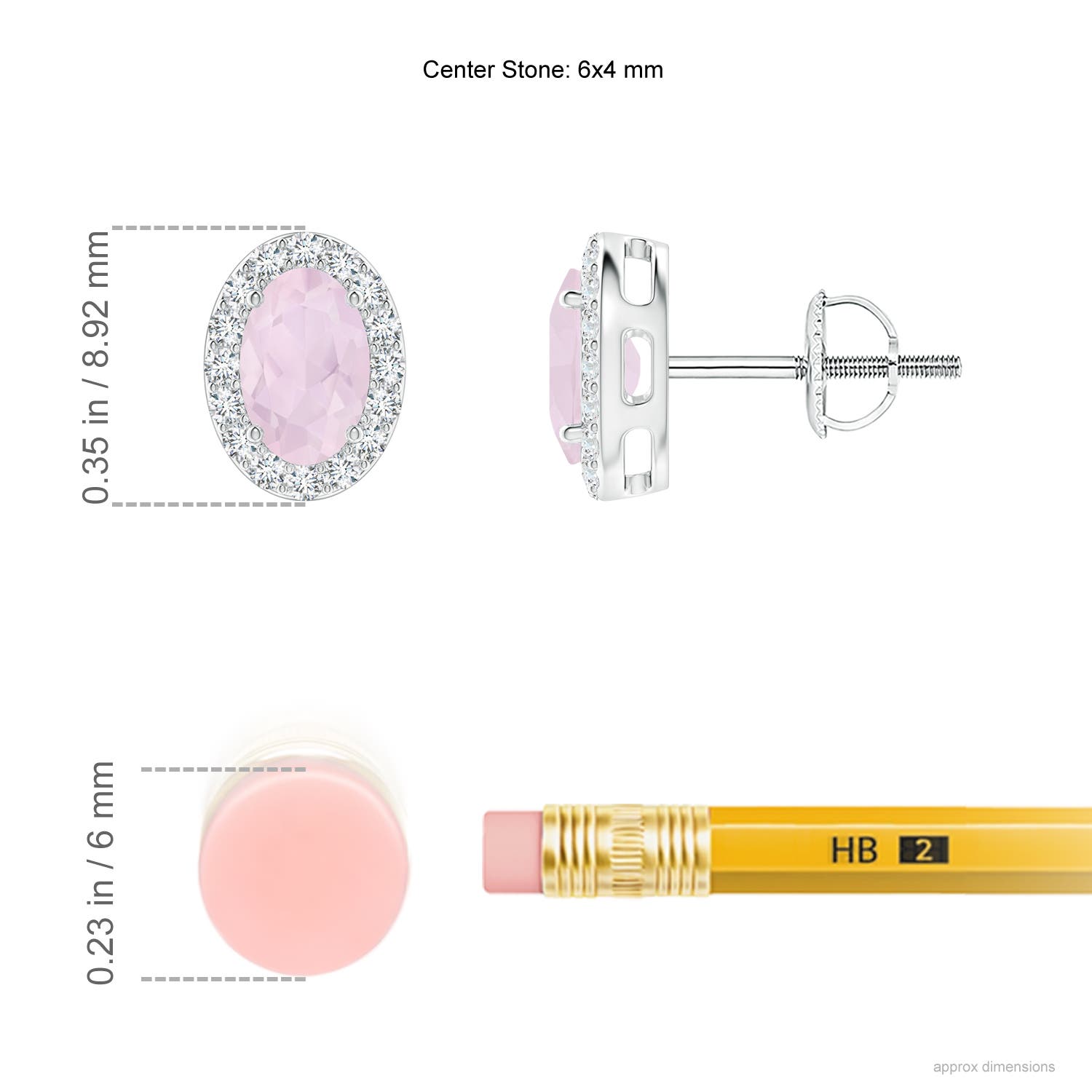 A - Rose Quartz / 0.95 CT / 14 KT White Gold