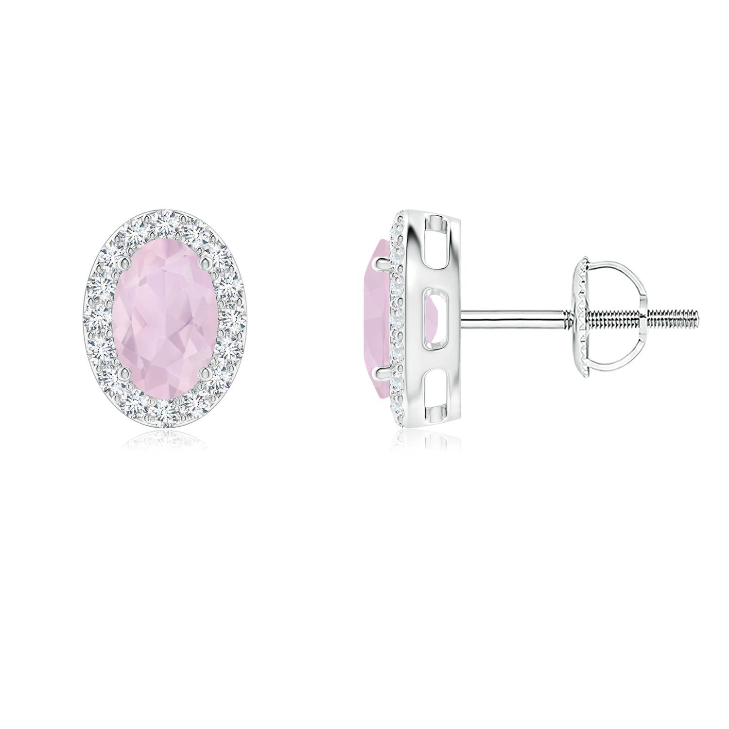 AA - Rose Quartz / 0.95 CT / 14 KT White Gold