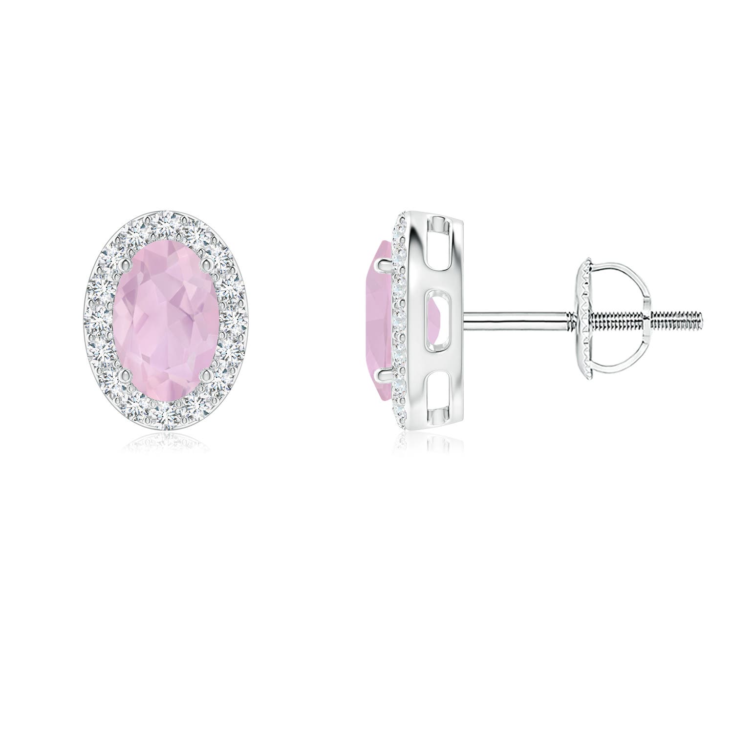 AAA - Rose Quartz / 0.95 CT / 14 KT White Gold