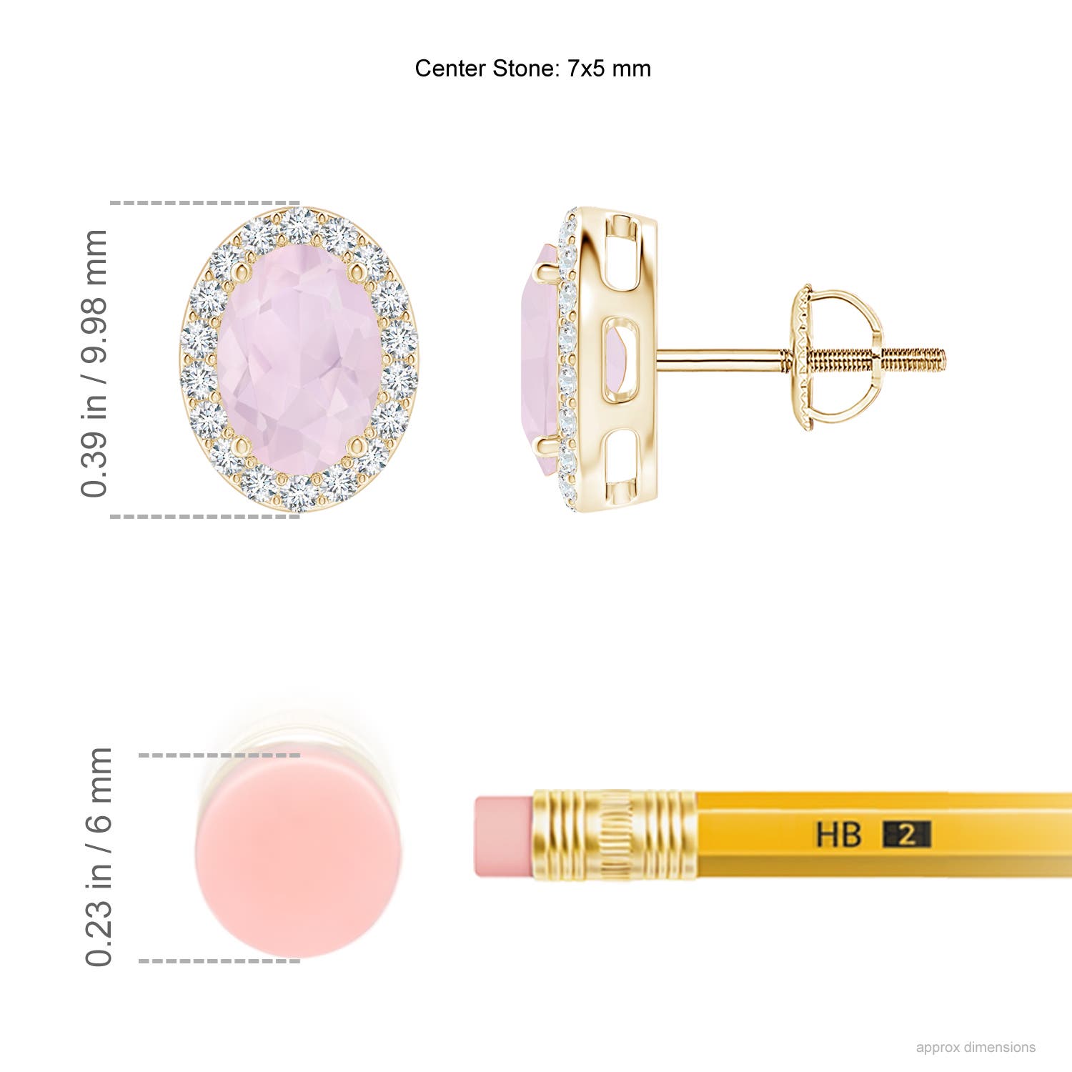 A - Rose Quartz / 1.69 CT / 14 KT Yellow Gold