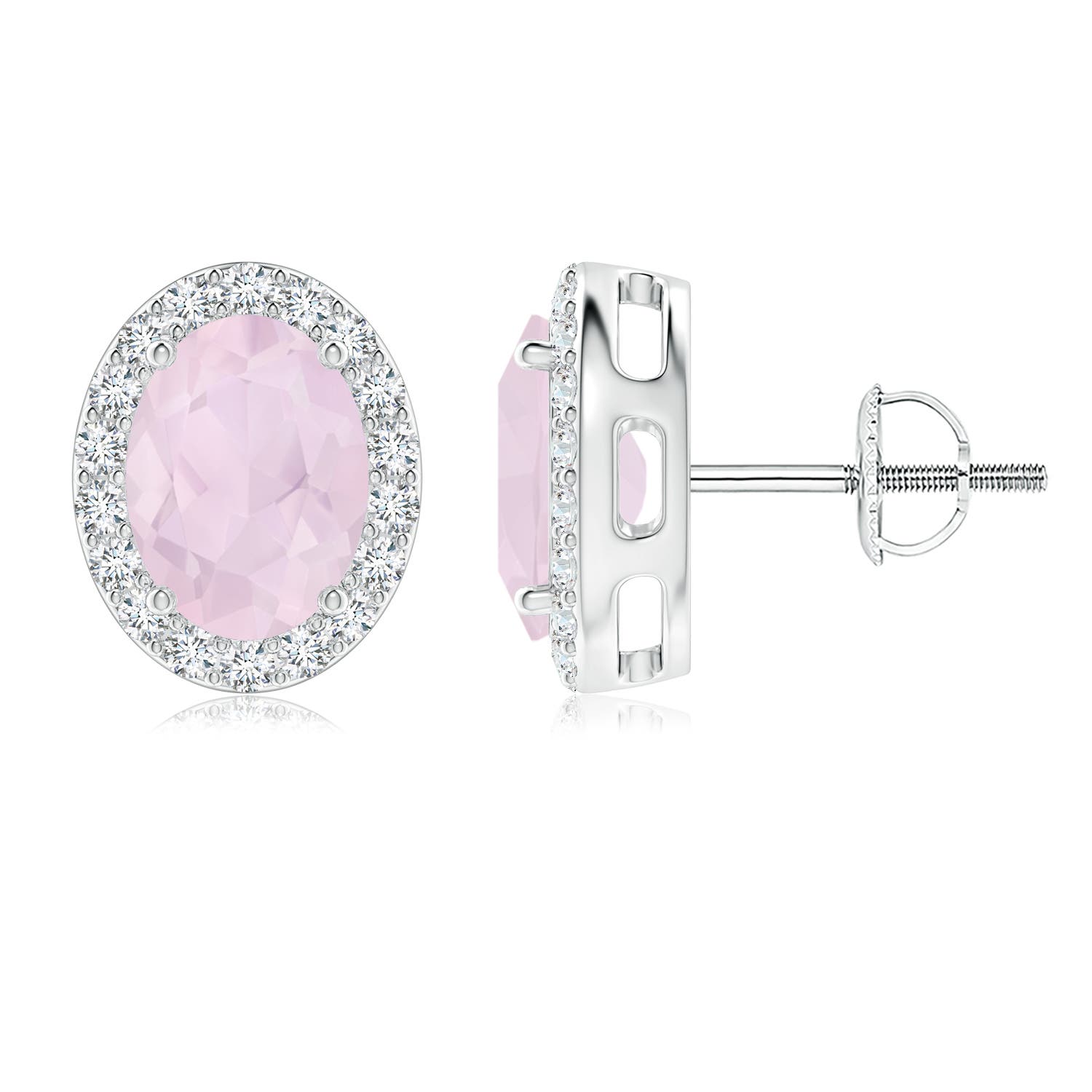 A - Rose Quartz / 2.36 CT / 14 KT White Gold