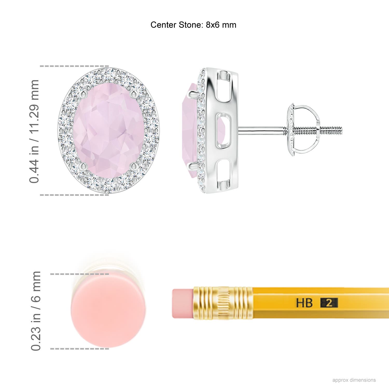 A - Rose Quartz / 2.36 CT / 14 KT White Gold