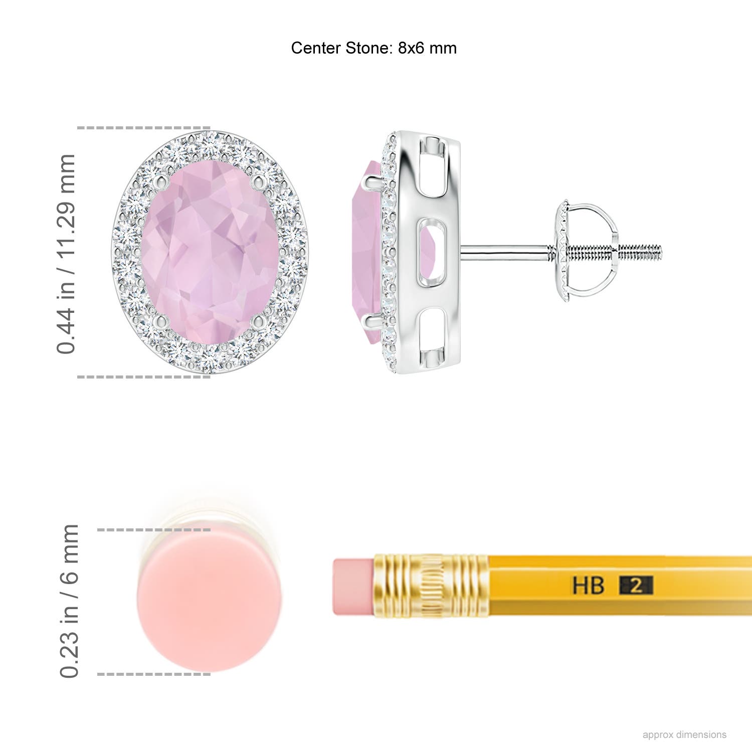 AAA - Rose Quartz / 2.36 CT / 14 KT White Gold