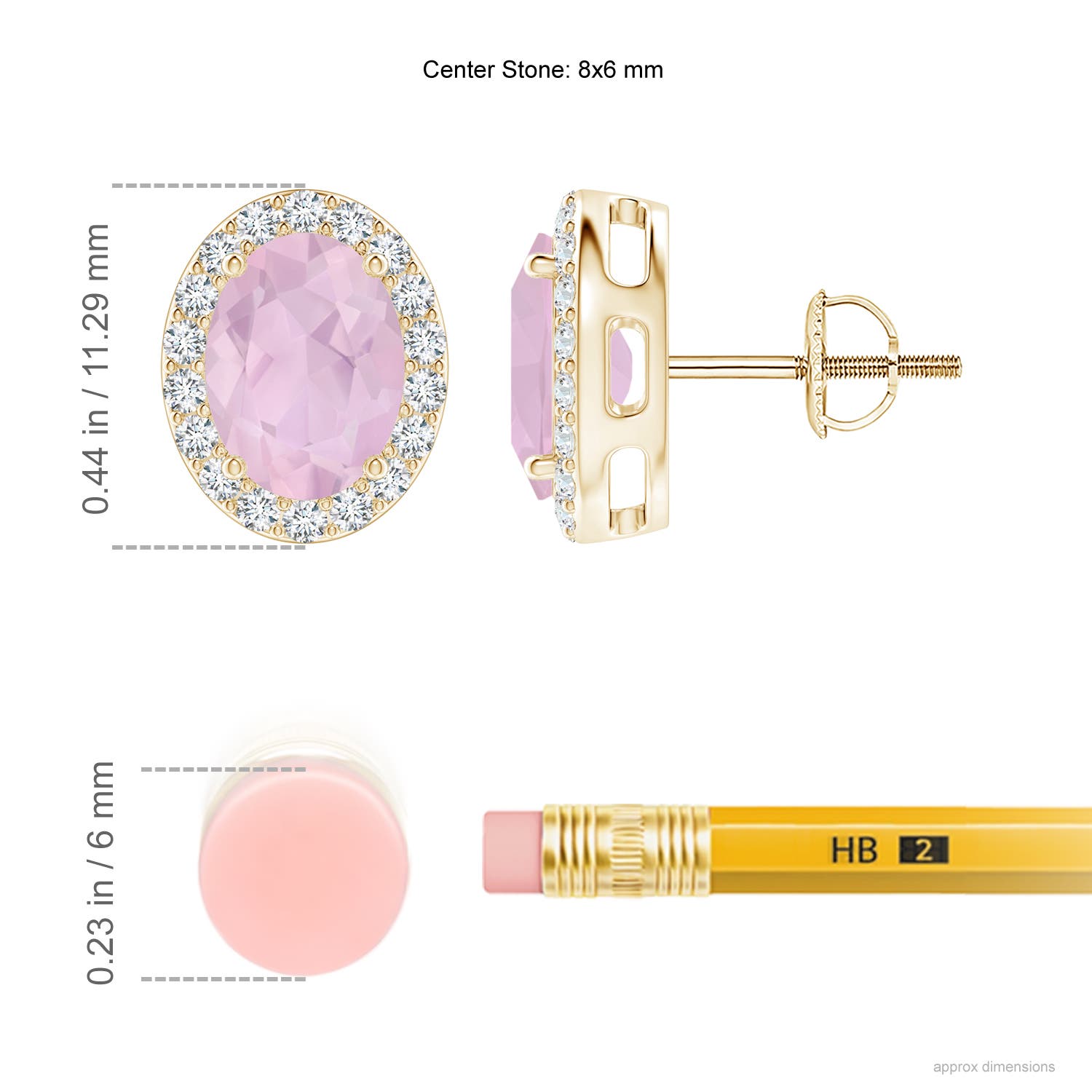 AAA - Rose Quartz / 2.36 CT / 14 KT Yellow Gold