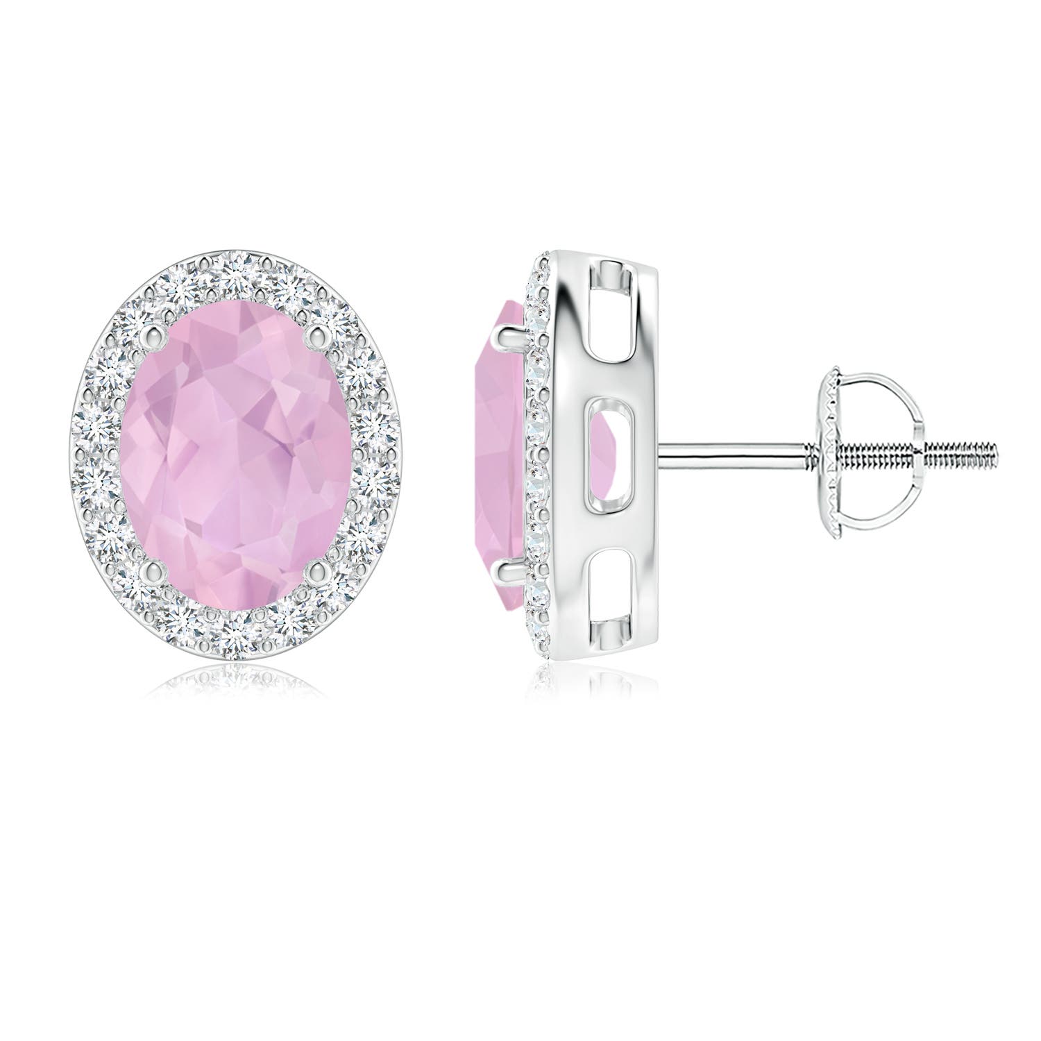 AAAA - Rose Quartz / 2.36 CT / 14 KT White Gold