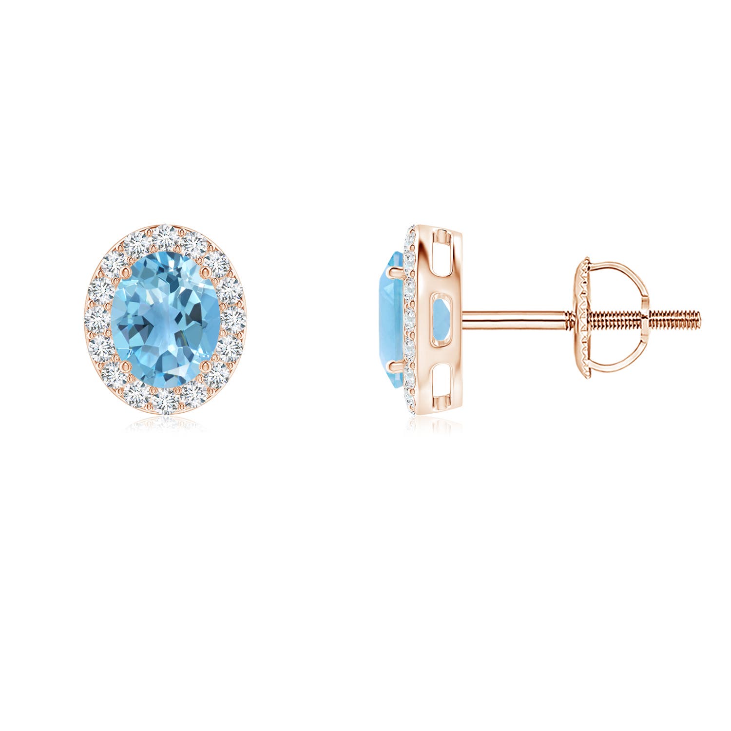 A - Swiss Blue Topaz / 0.9 CT / 14 KT Rose Gold