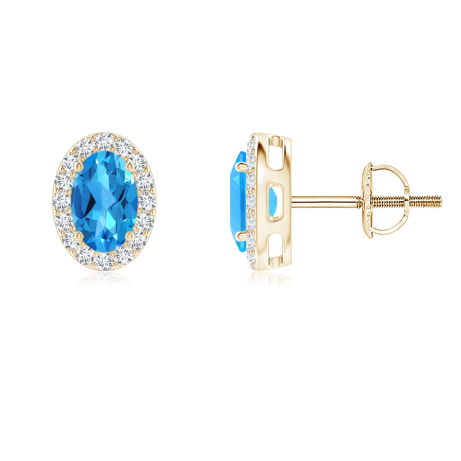 AAAA - Swiss Blue Topaz / 1.27 CT / 14 KT Yellow Gold