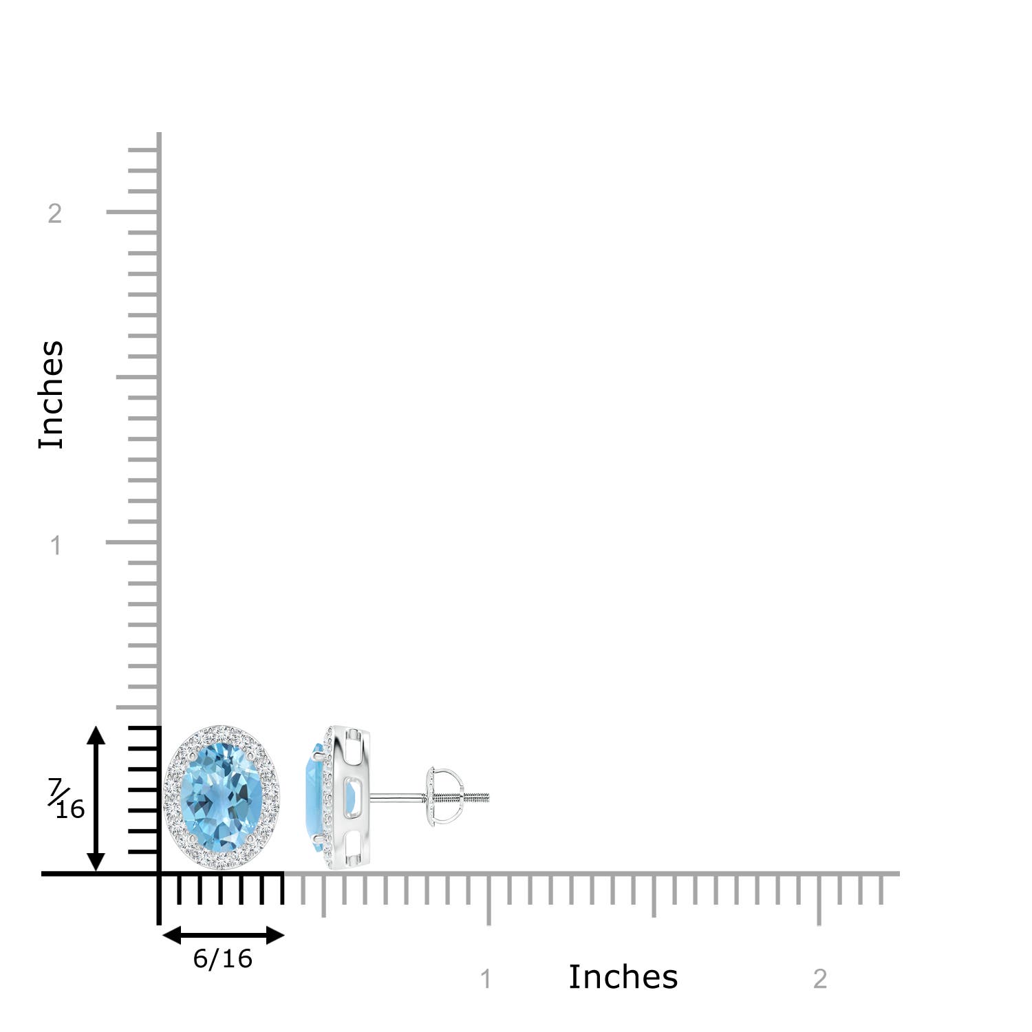 A - Swiss Blue Topaz / 3.36 CT / 14 KT White Gold