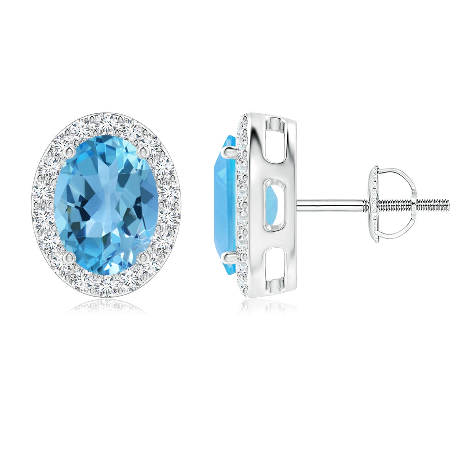 AA - Swiss Blue Topaz / 3.36 CT / 14 KT White Gold