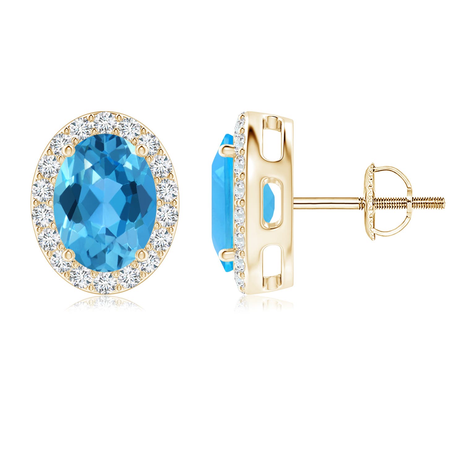 AAA - Swiss Blue Topaz / 3.36 CT / 14 KT Yellow Gold