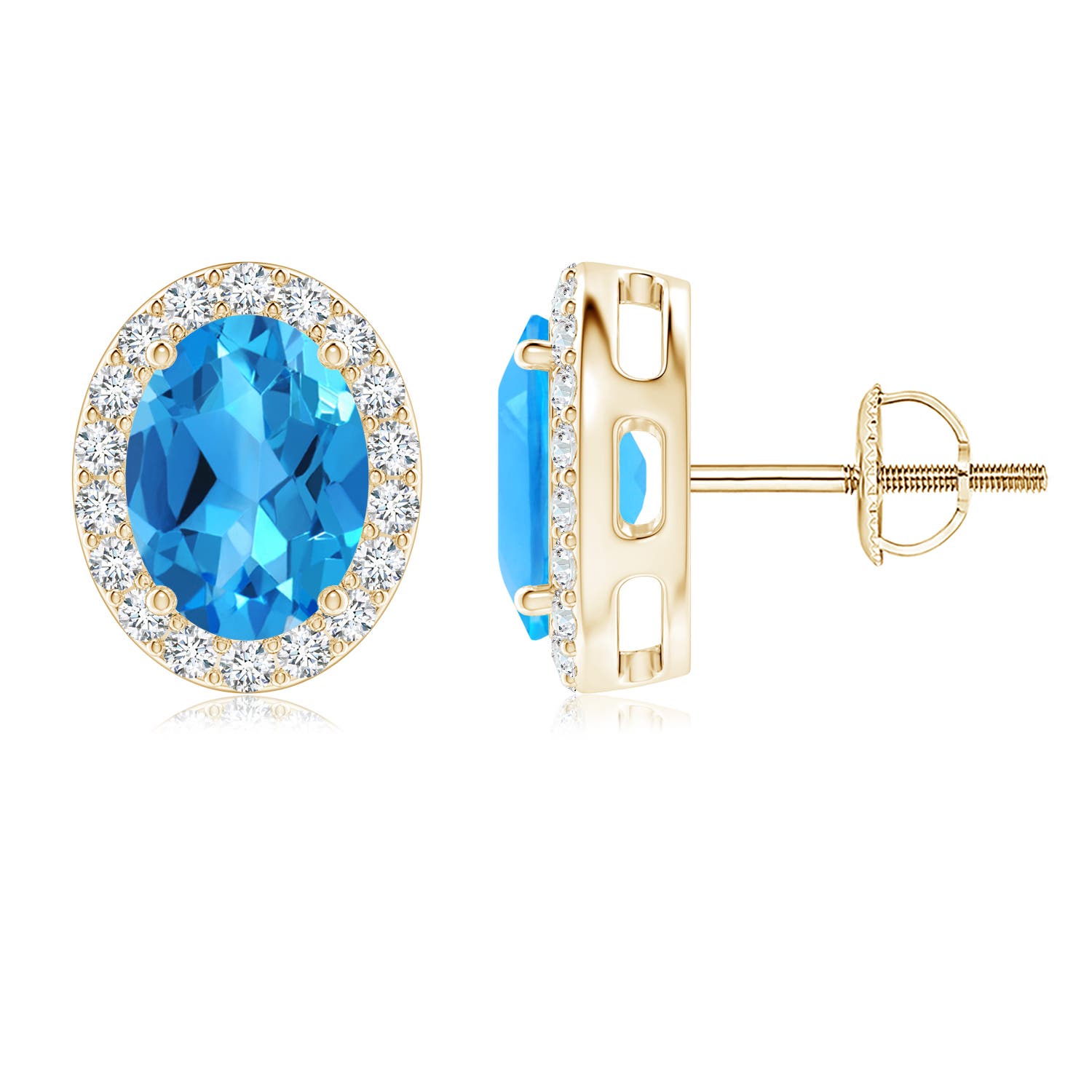 AAAA - Swiss Blue Topaz / 3.36 CT / 14 KT Yellow Gold