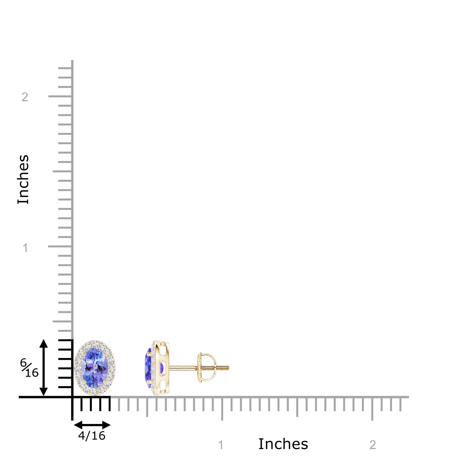 AAA - Tanzanite / 1.09 CT / 14 KT Yellow Gold