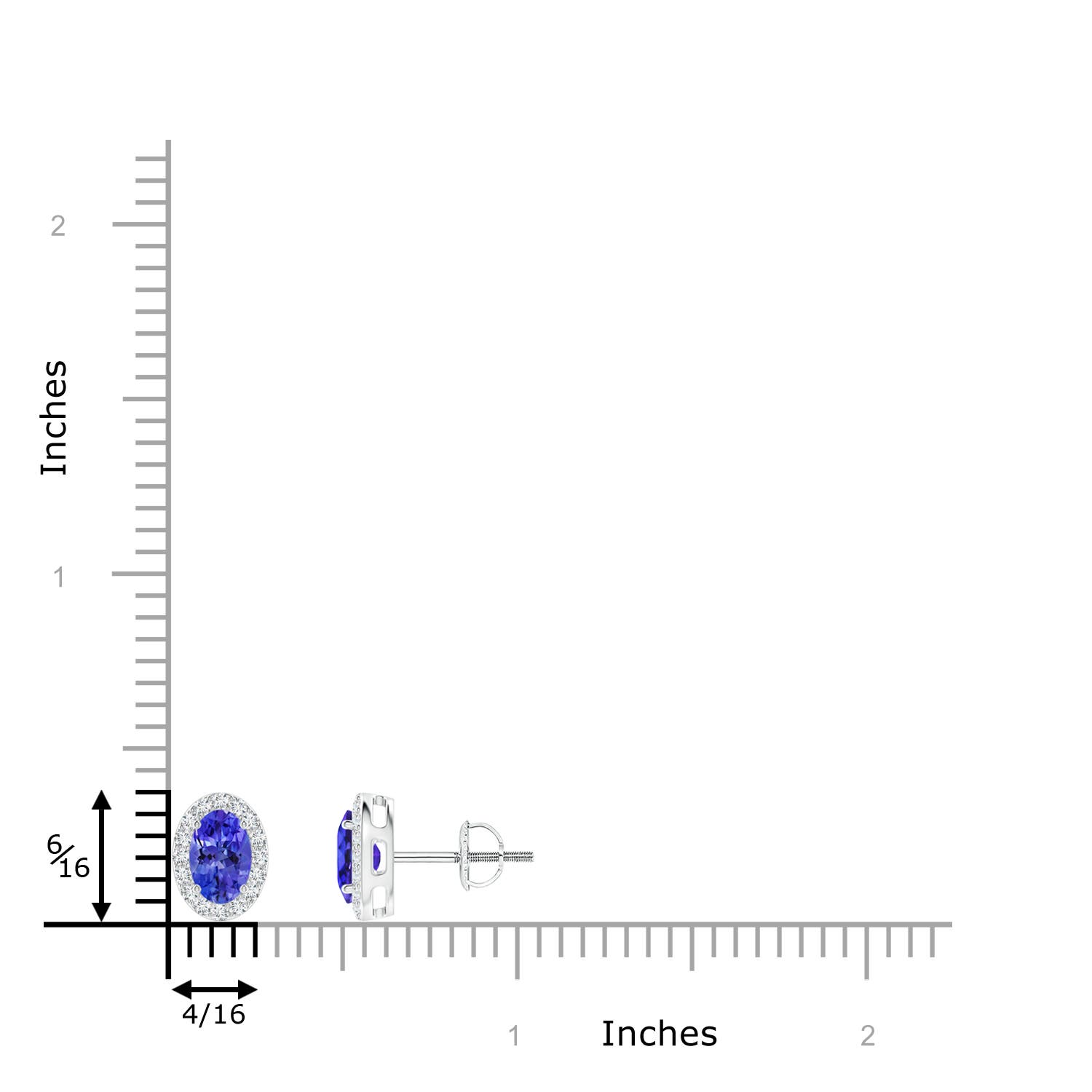 AAAA - Tanzanite / 1.09 CT / 14 KT White Gold