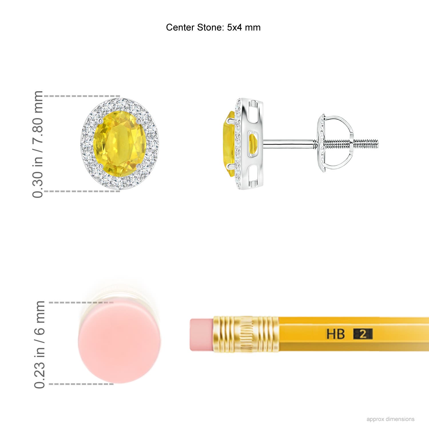 AA - Yellow Sapphire / 1.06 CT / 14 KT White Gold