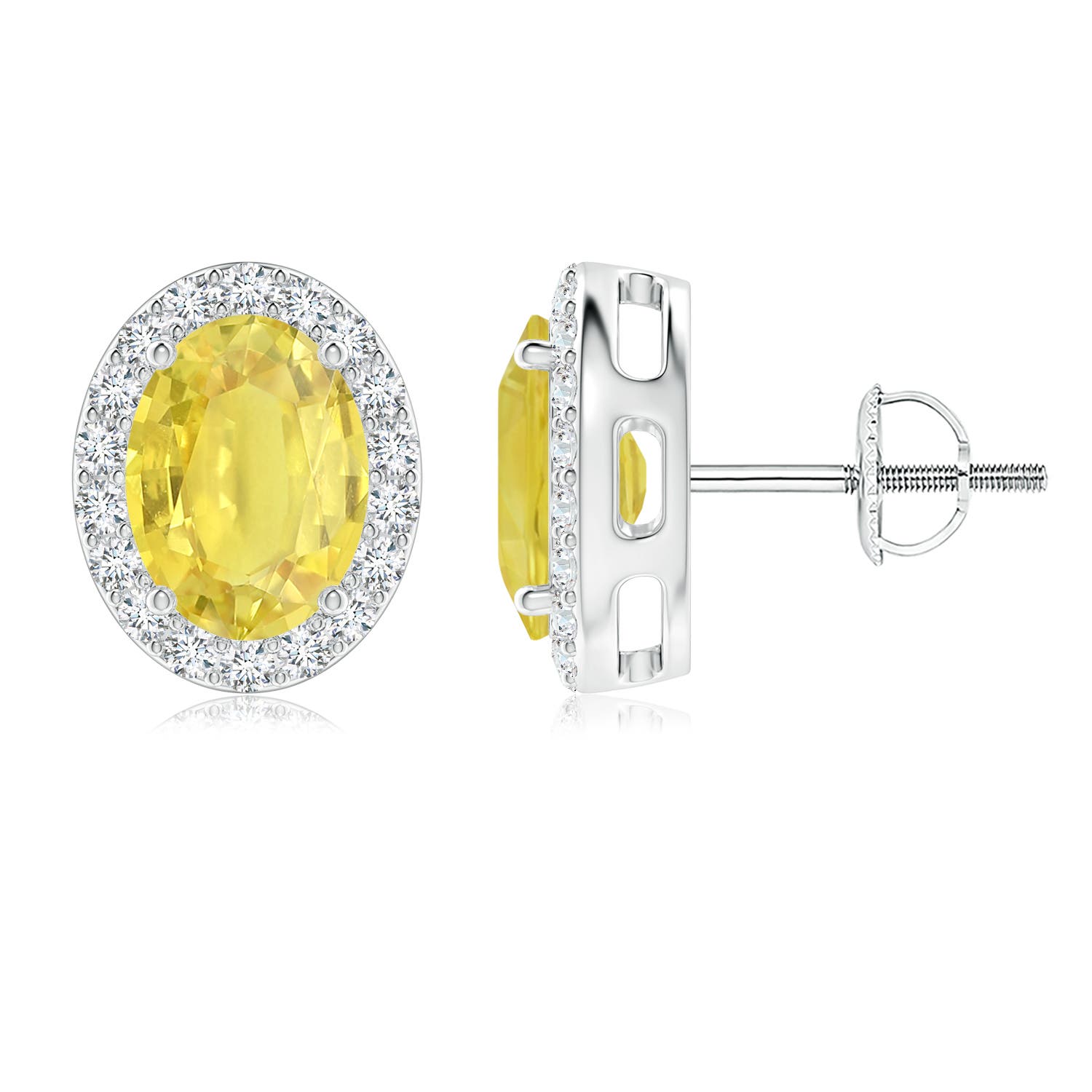 A - Yellow Sapphire / 3.36 CT / 14 KT White Gold